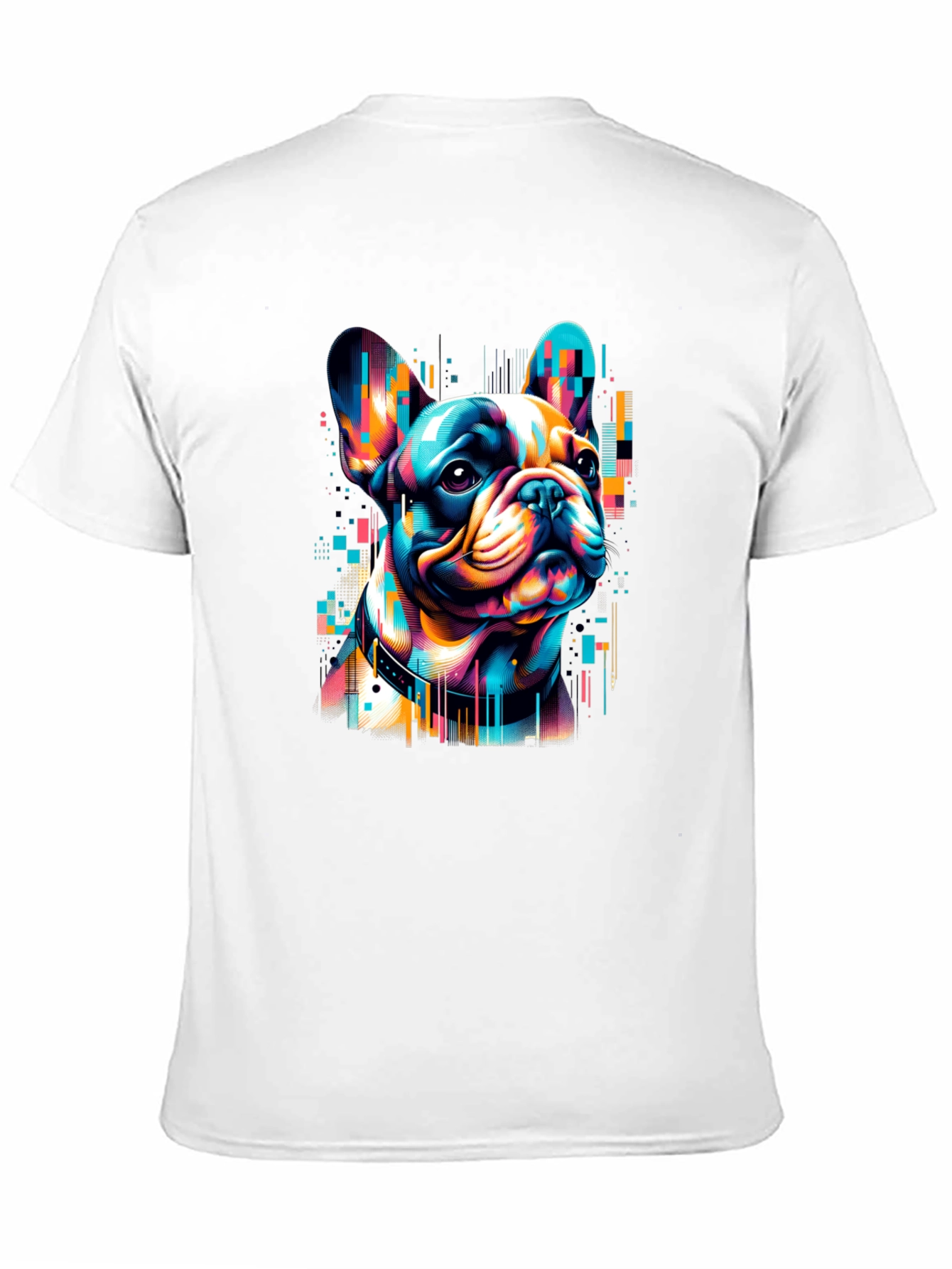 Vibrant French Bulldog Graphic Black T-Shirt