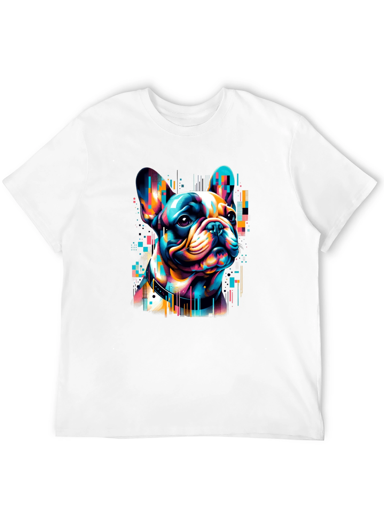 Vibrant French Bulldog Graphic Black T-Shirt
