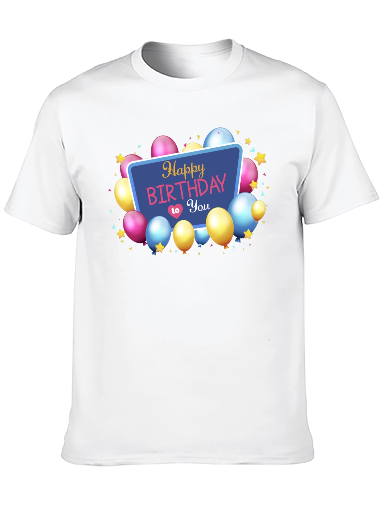Happy Birthday T-Shirt Black Cotton Mens
