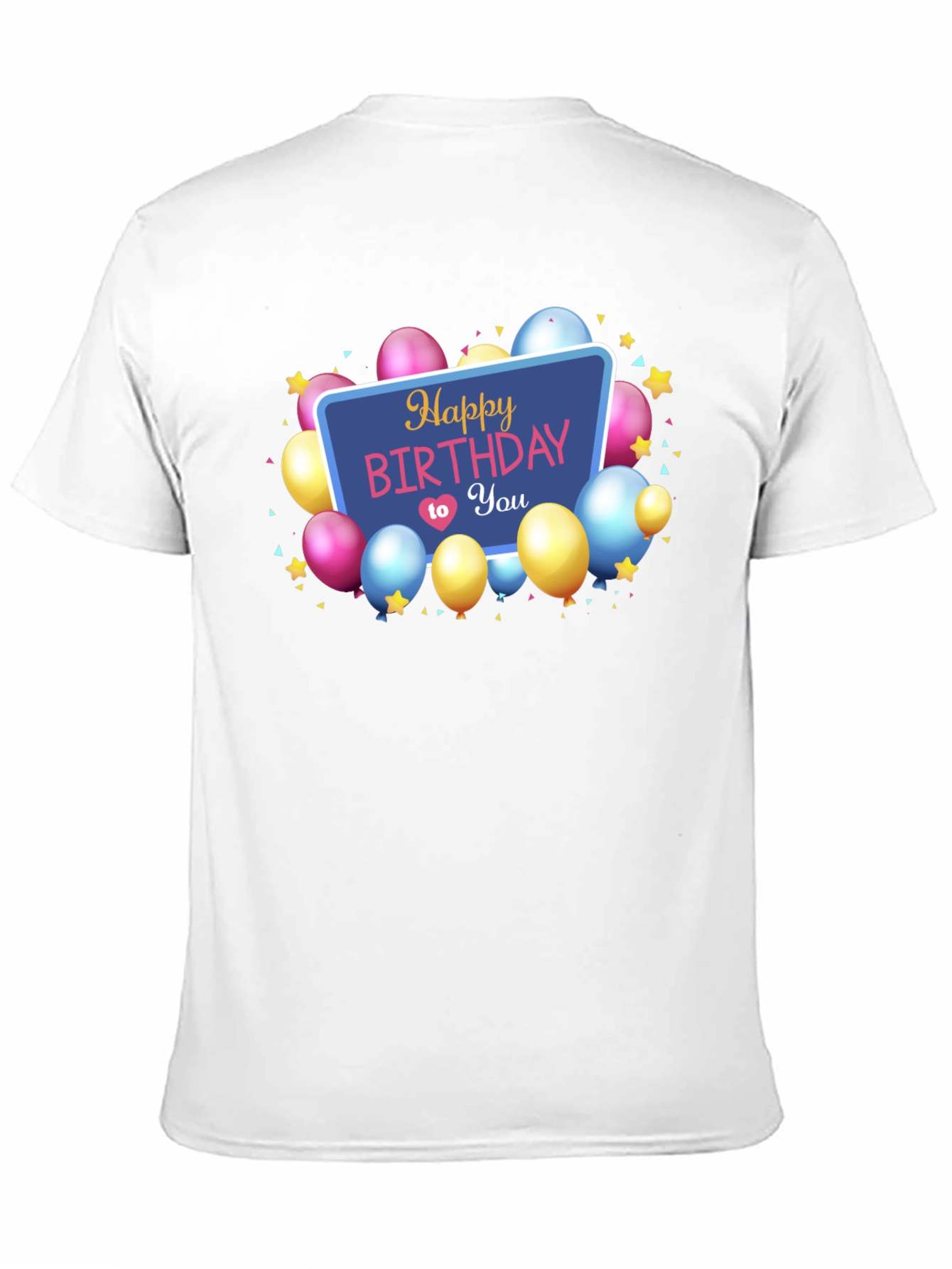 Happy Birthday T-Shirt Black Cotton Mens