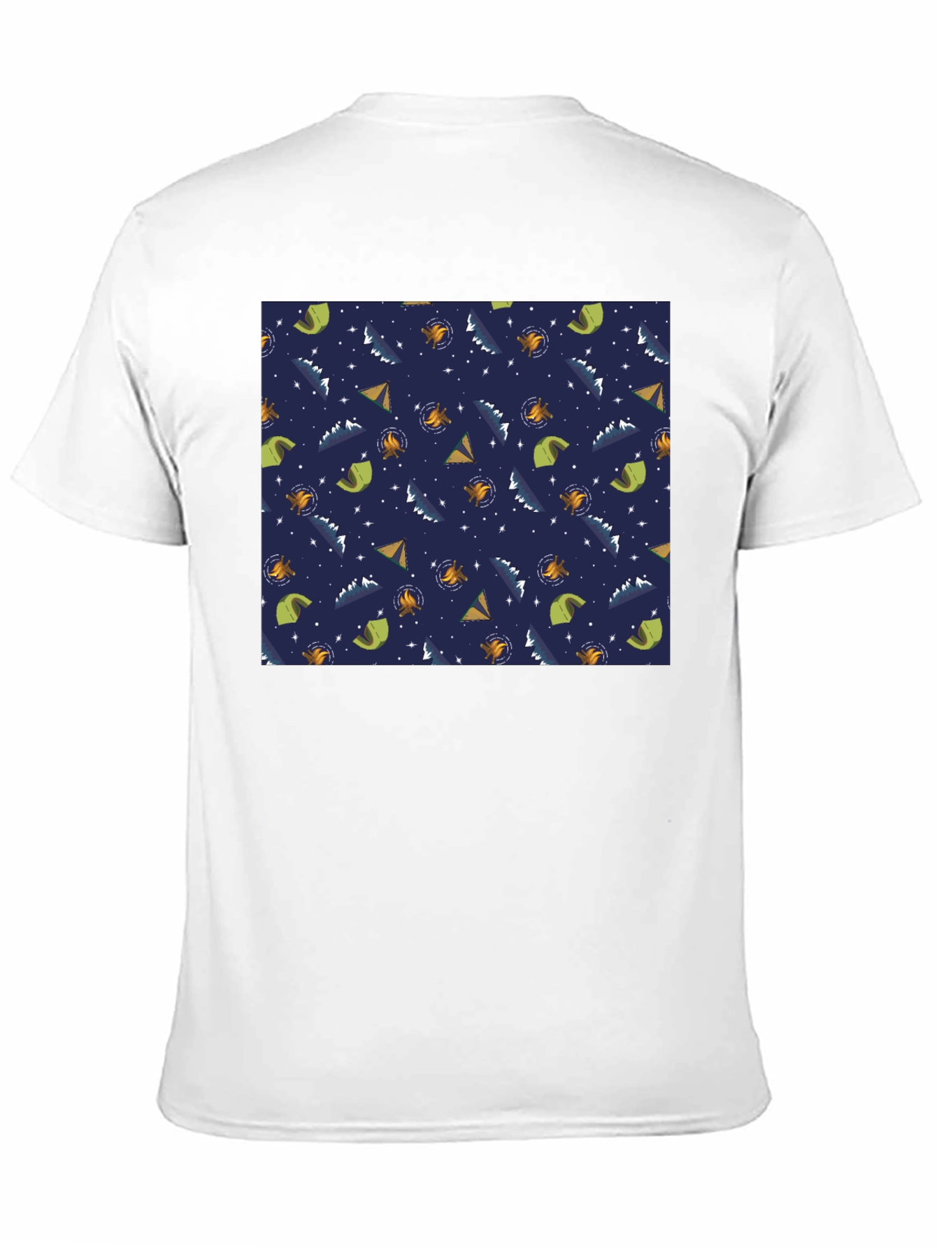 Camping Pattern Black T-Shirt