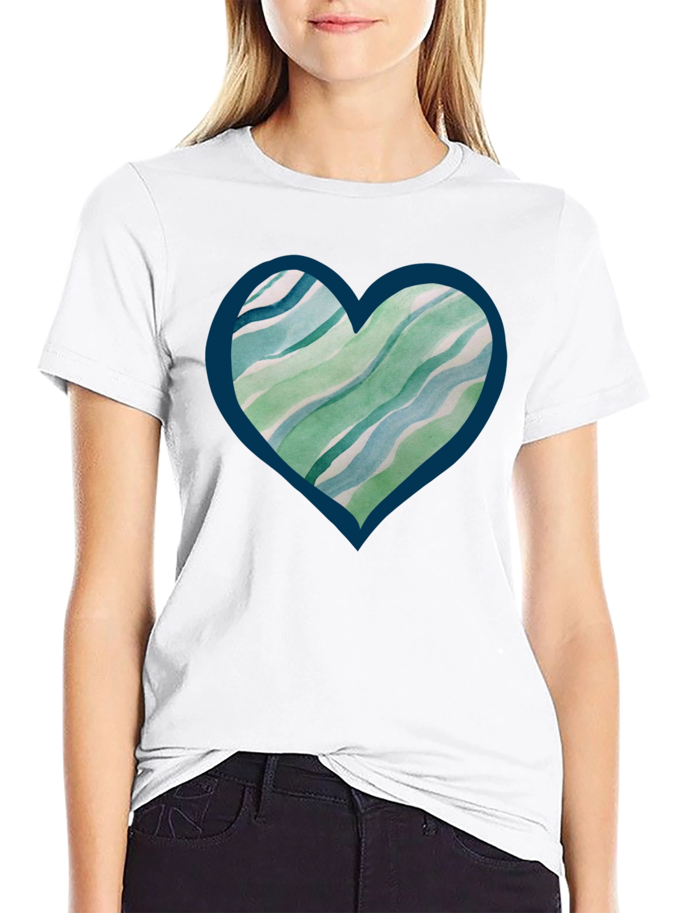 Abstract Heart Tee - Trendy Graphic Print