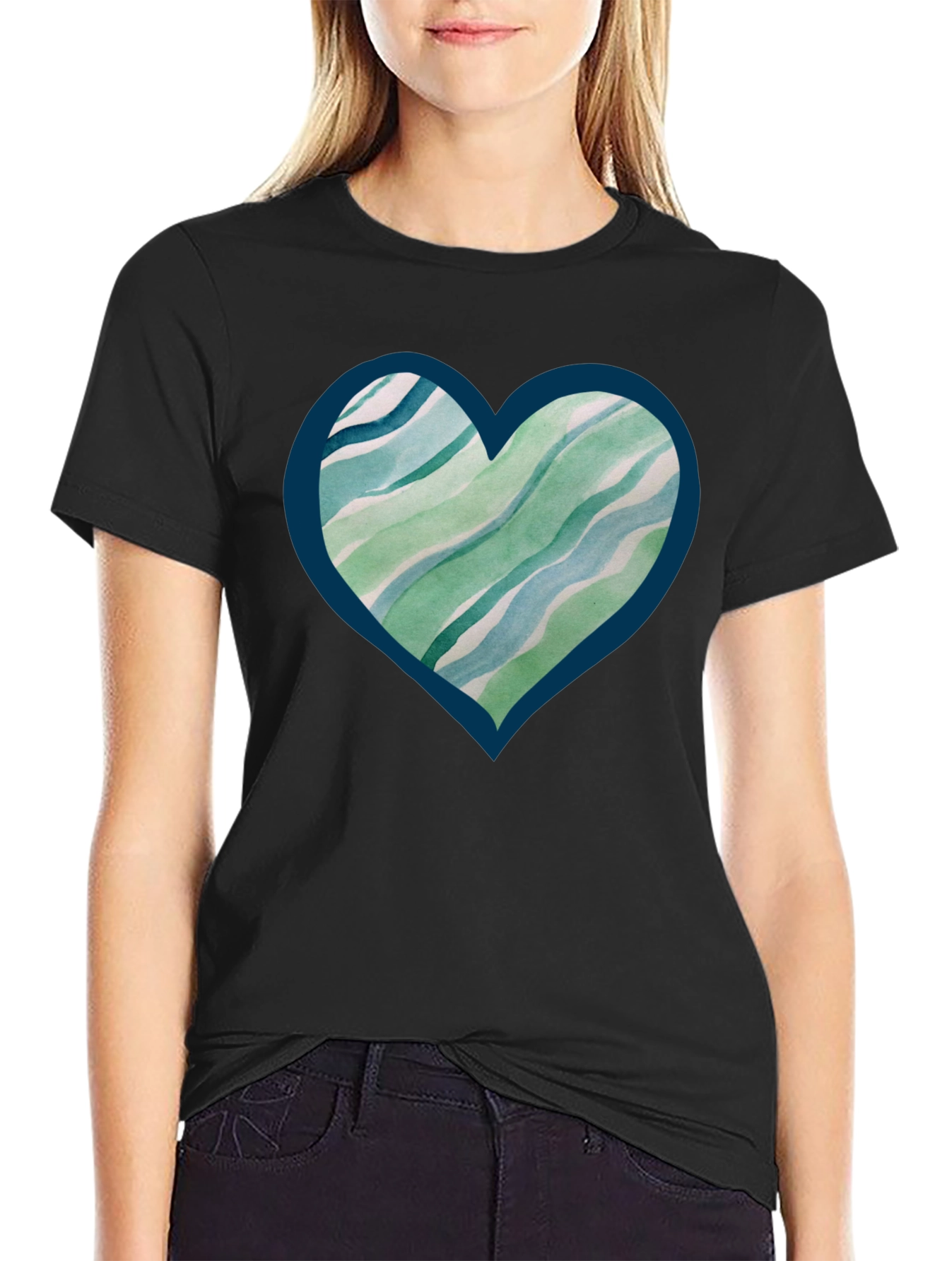Abstract Heart Tee - Trendy Graphic Print