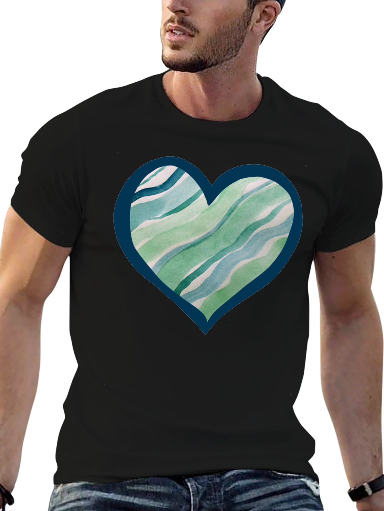 Abstract Heart Tee - Trendy Graphic Print