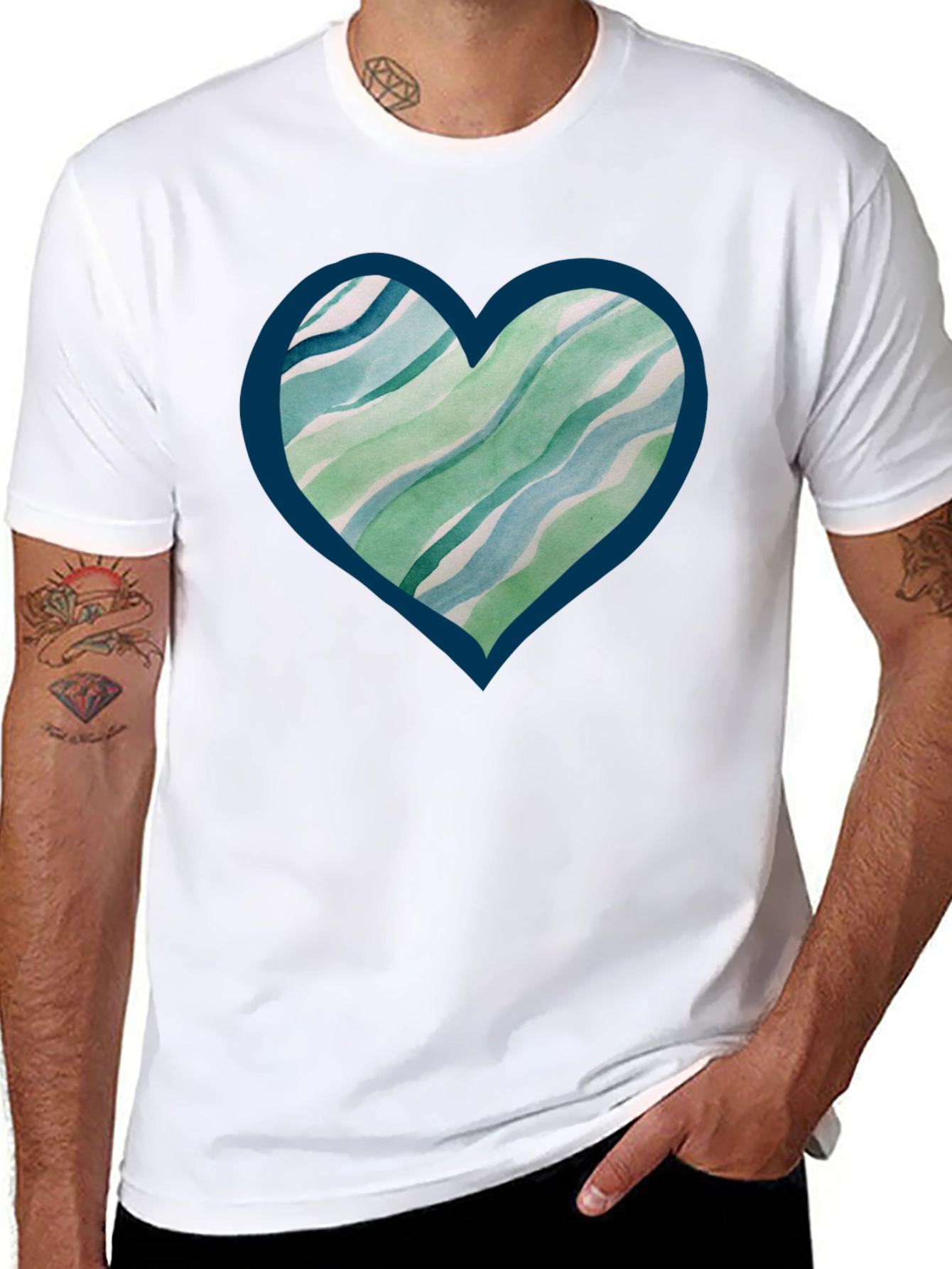 Abstract Heart Tee - Trendy Graphic Print