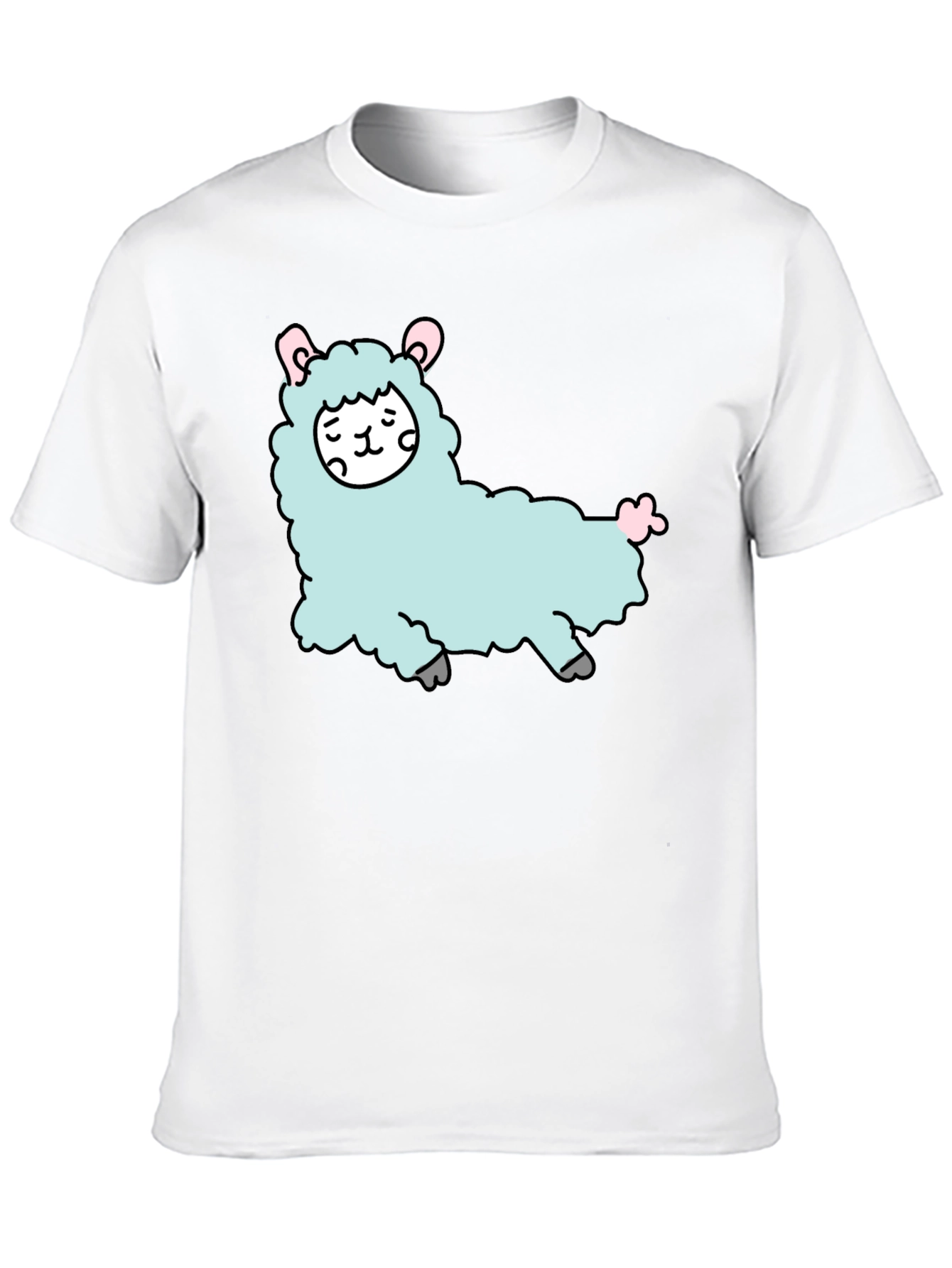 Cute Llama Graphic Tee - Black