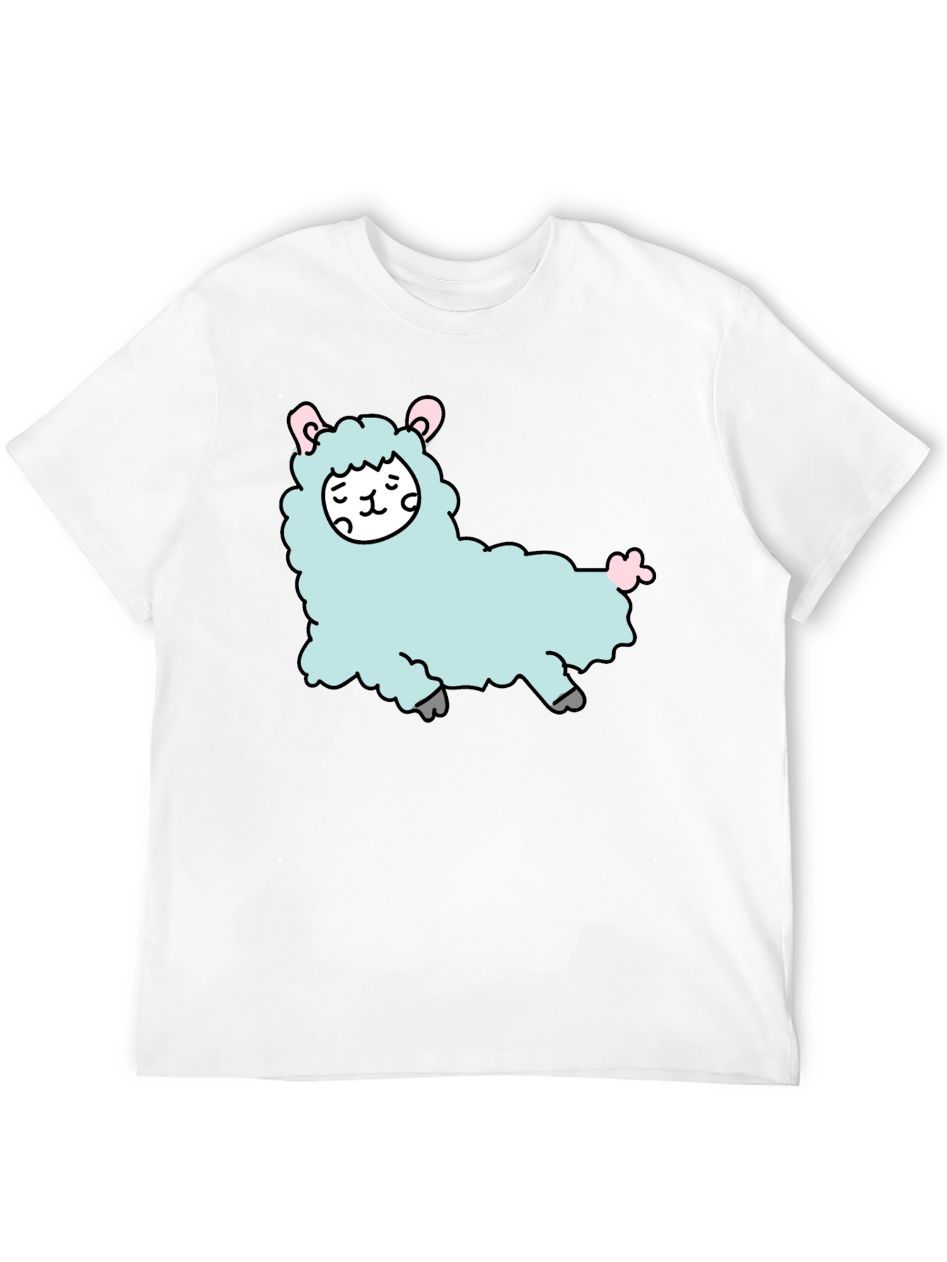 Cute Llama Graphic Tee - Black