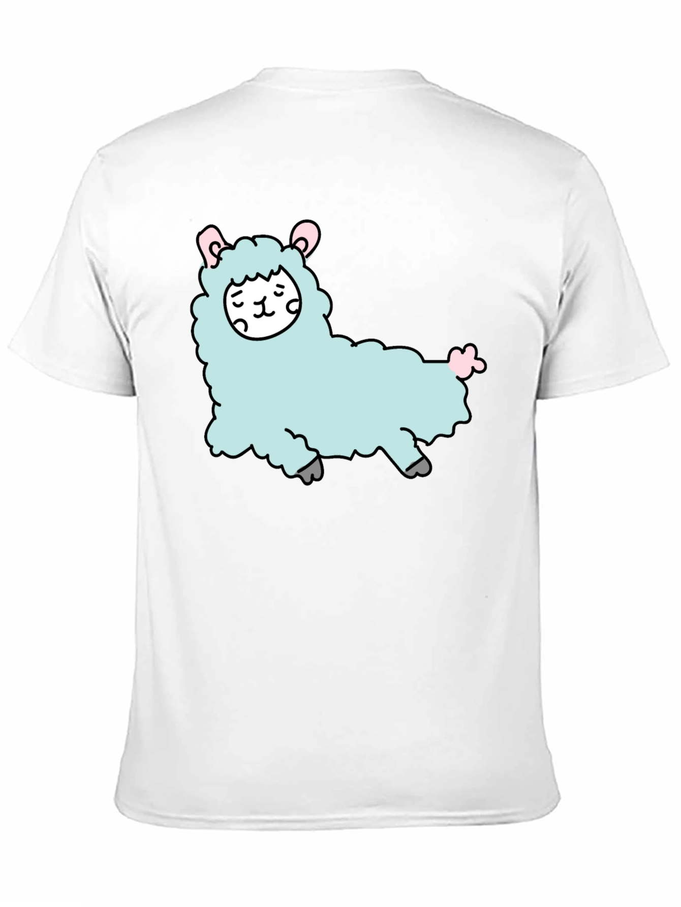 Cute Llama Graphic Tee - Black