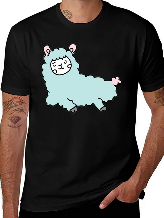 Cute Llama Graphic Tee - Black