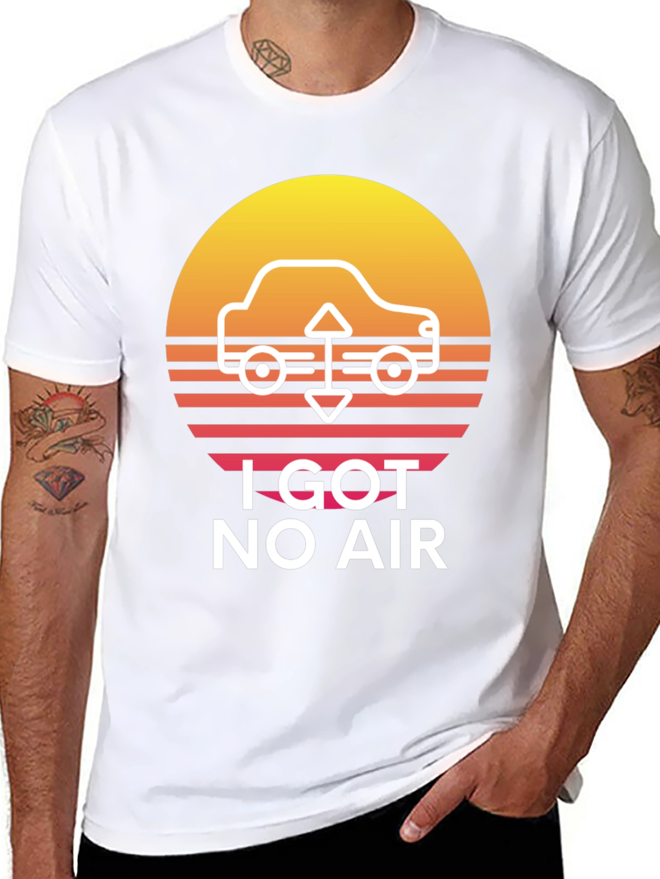 I Got No Air Black Graphic Tee