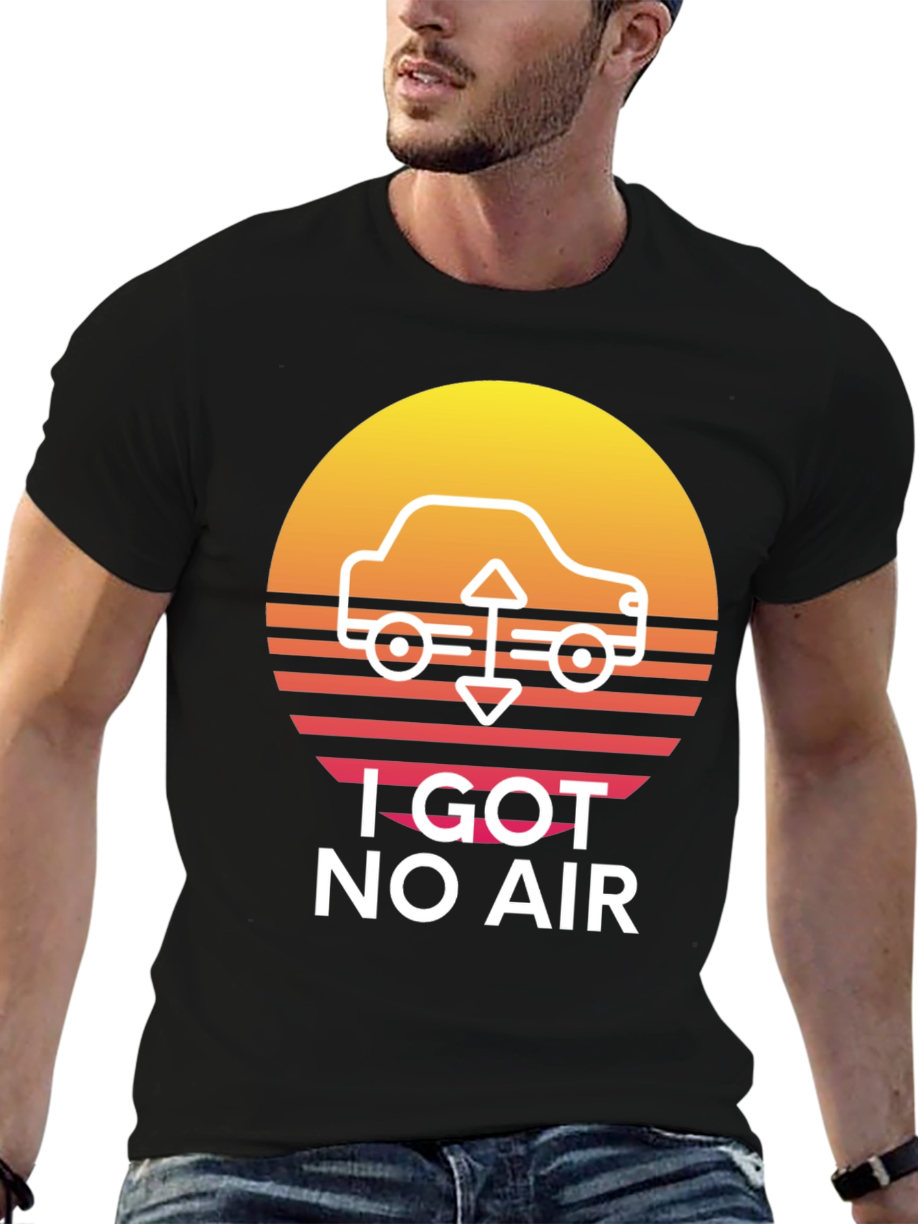 I Got No Air Black Graphic Tee