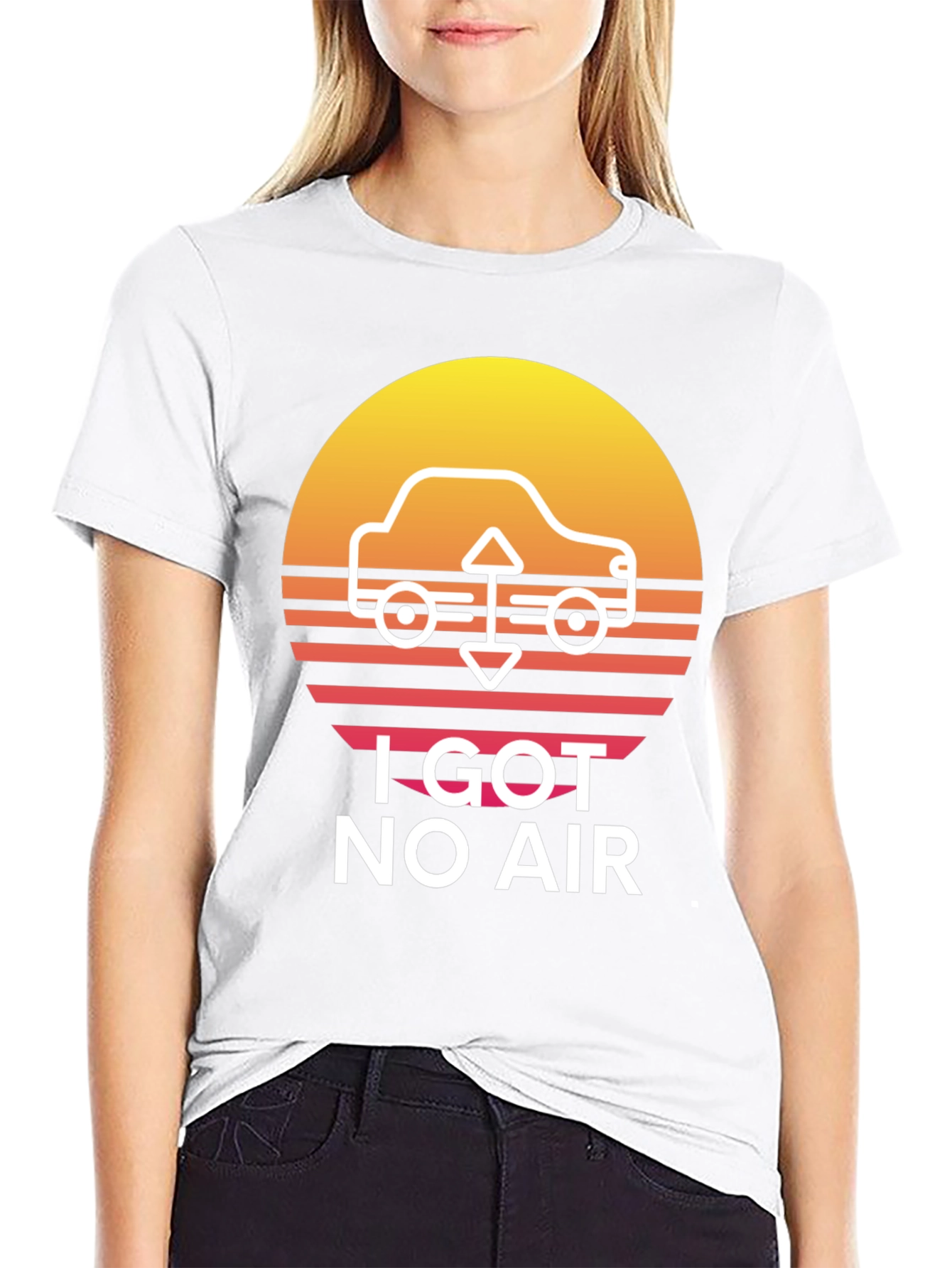 I Got No Air Black Graphic Tee