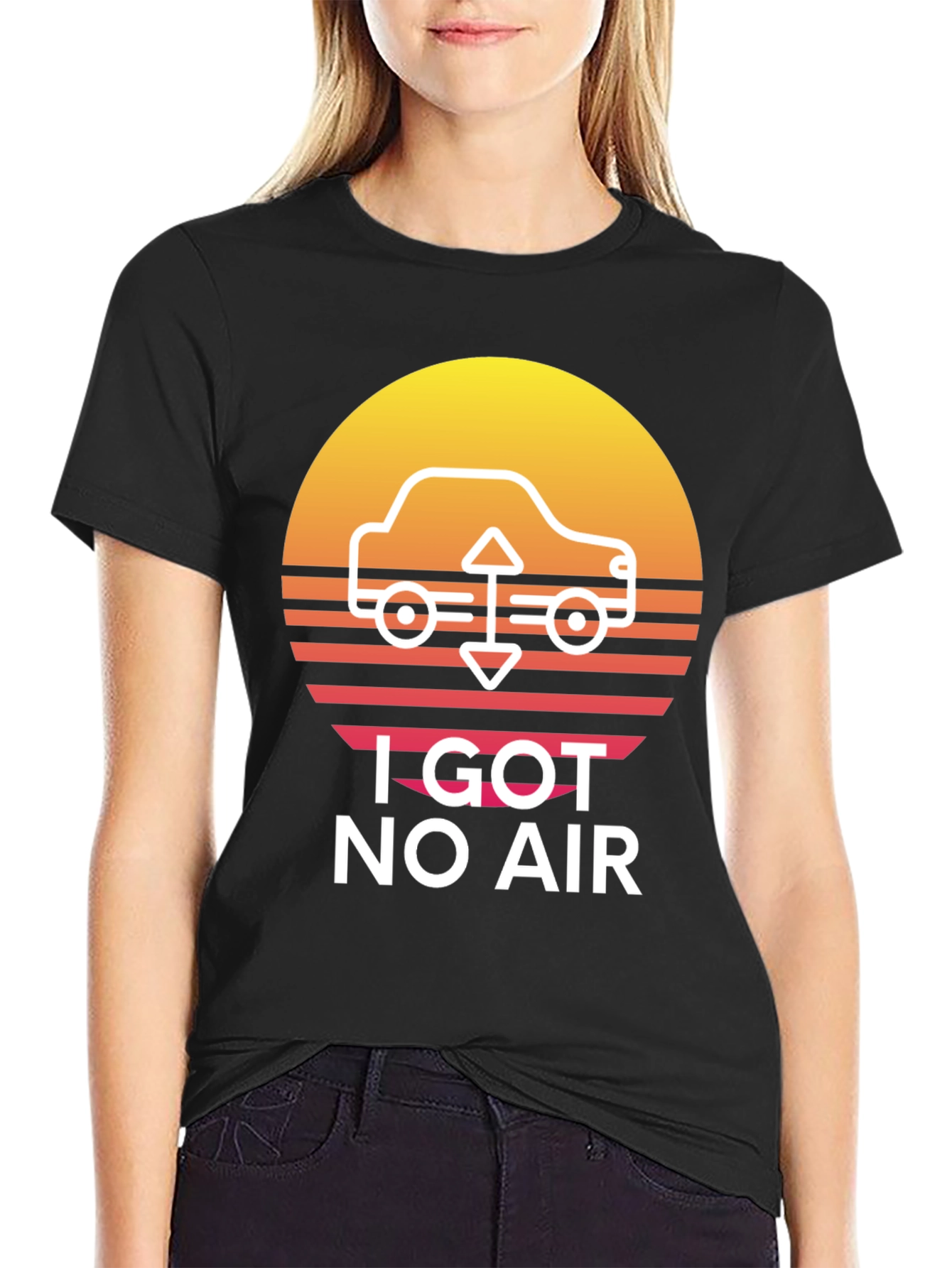 I Got No Air Black Graphic Tee