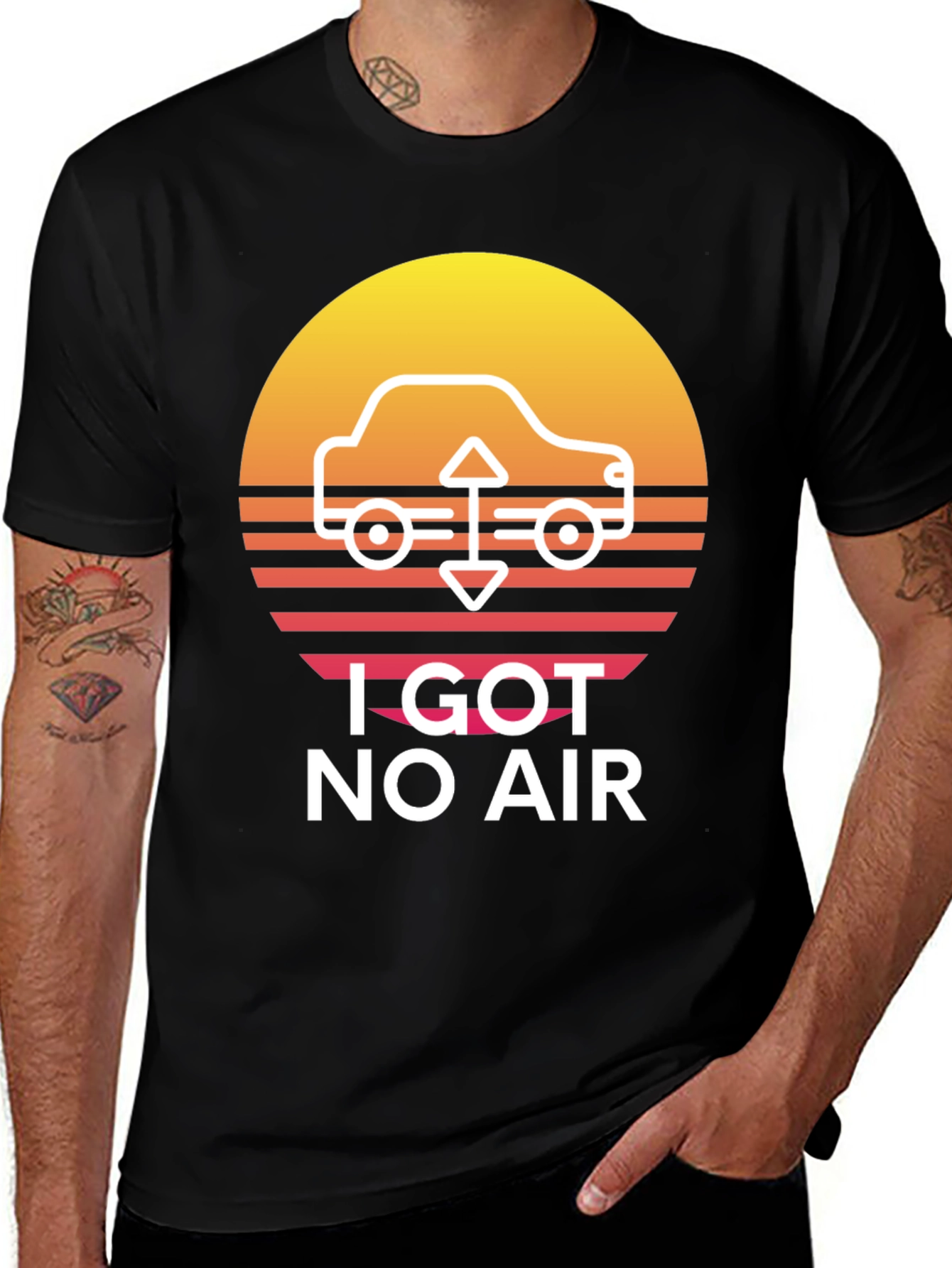 I Got No Air Black Graphic Tee