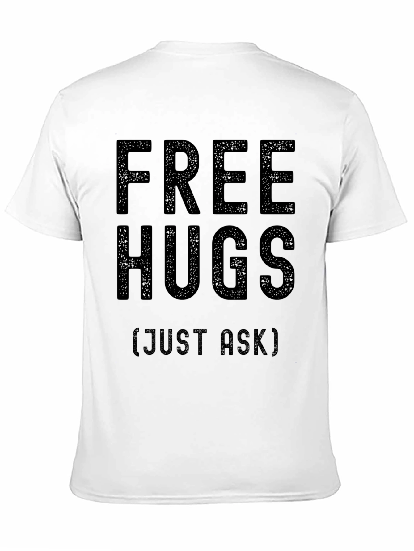 Free Hugs Graphic Tee - Black Cotton Comfort