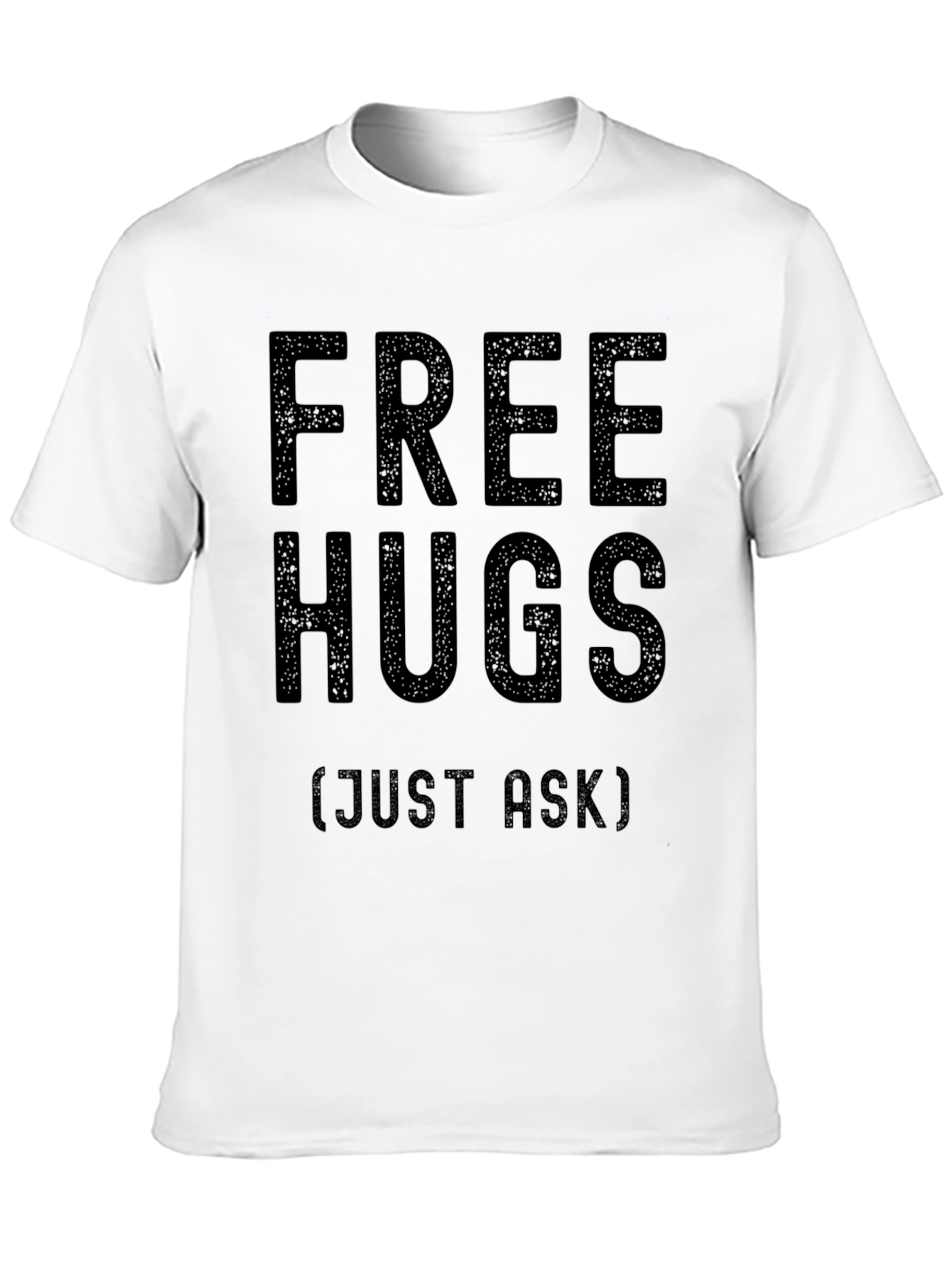Free Hugs Graphic Tee - Black Cotton Comfort