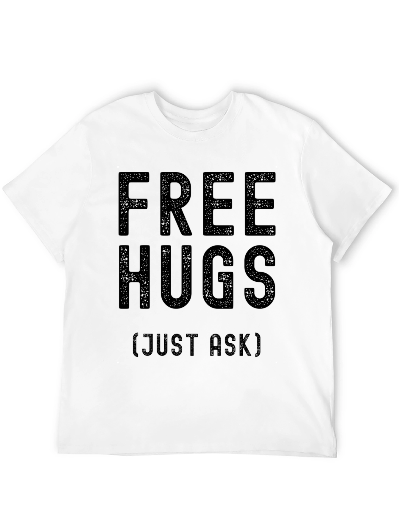 Free Hugs Graphic Tee - Black Cotton Comfort