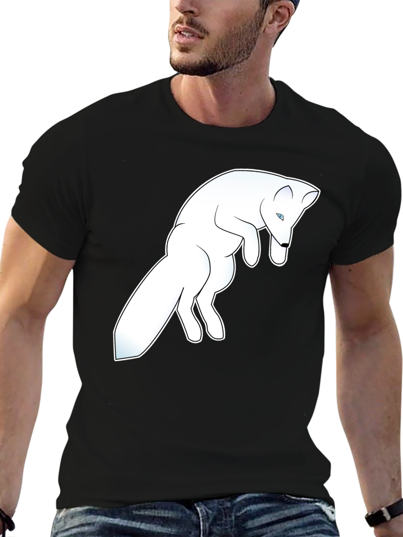 Arctic Fox Graphic Tee - Black Cotton Blend