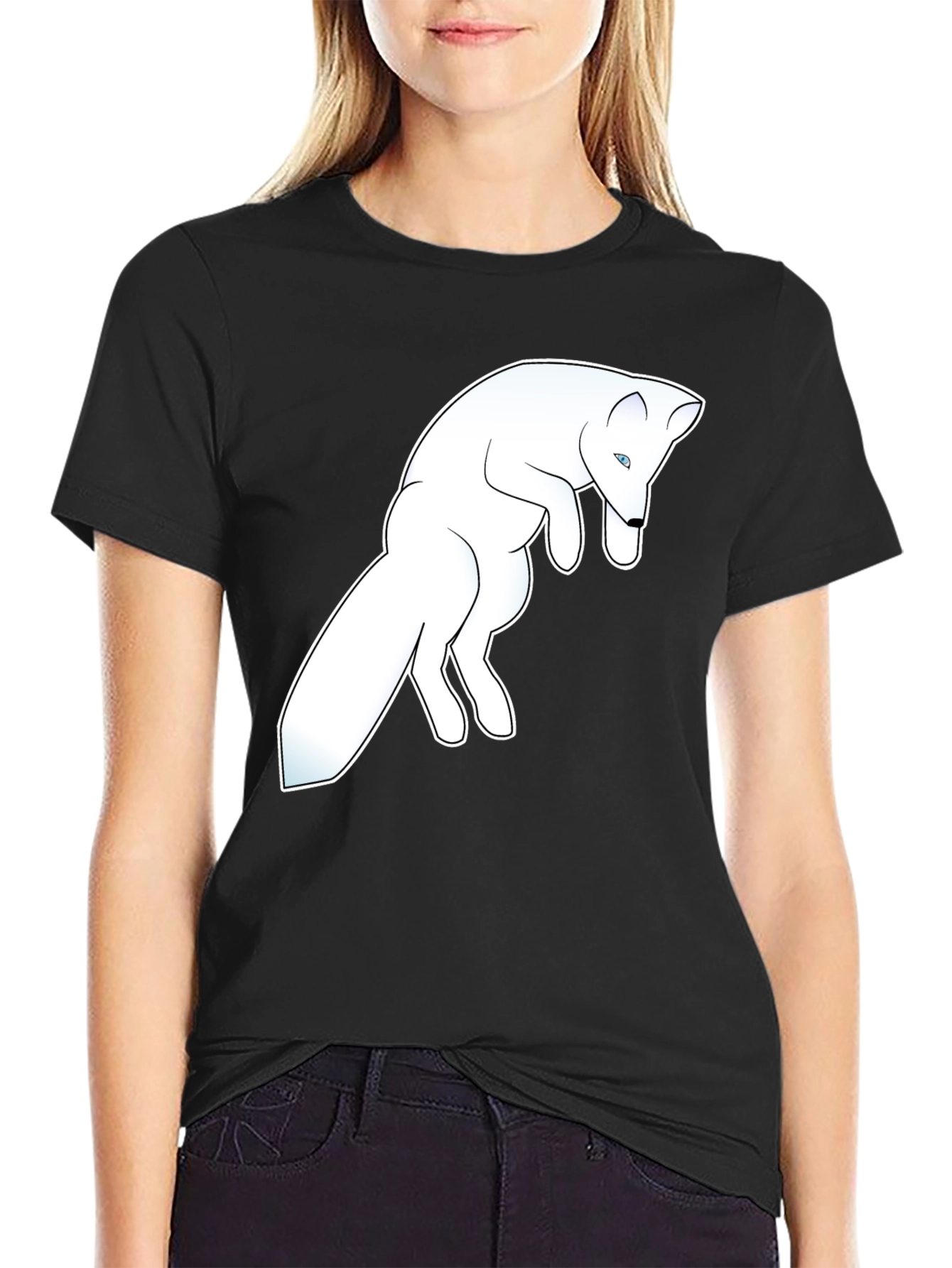Arctic Fox Graphic Tee - Black Cotton Blend