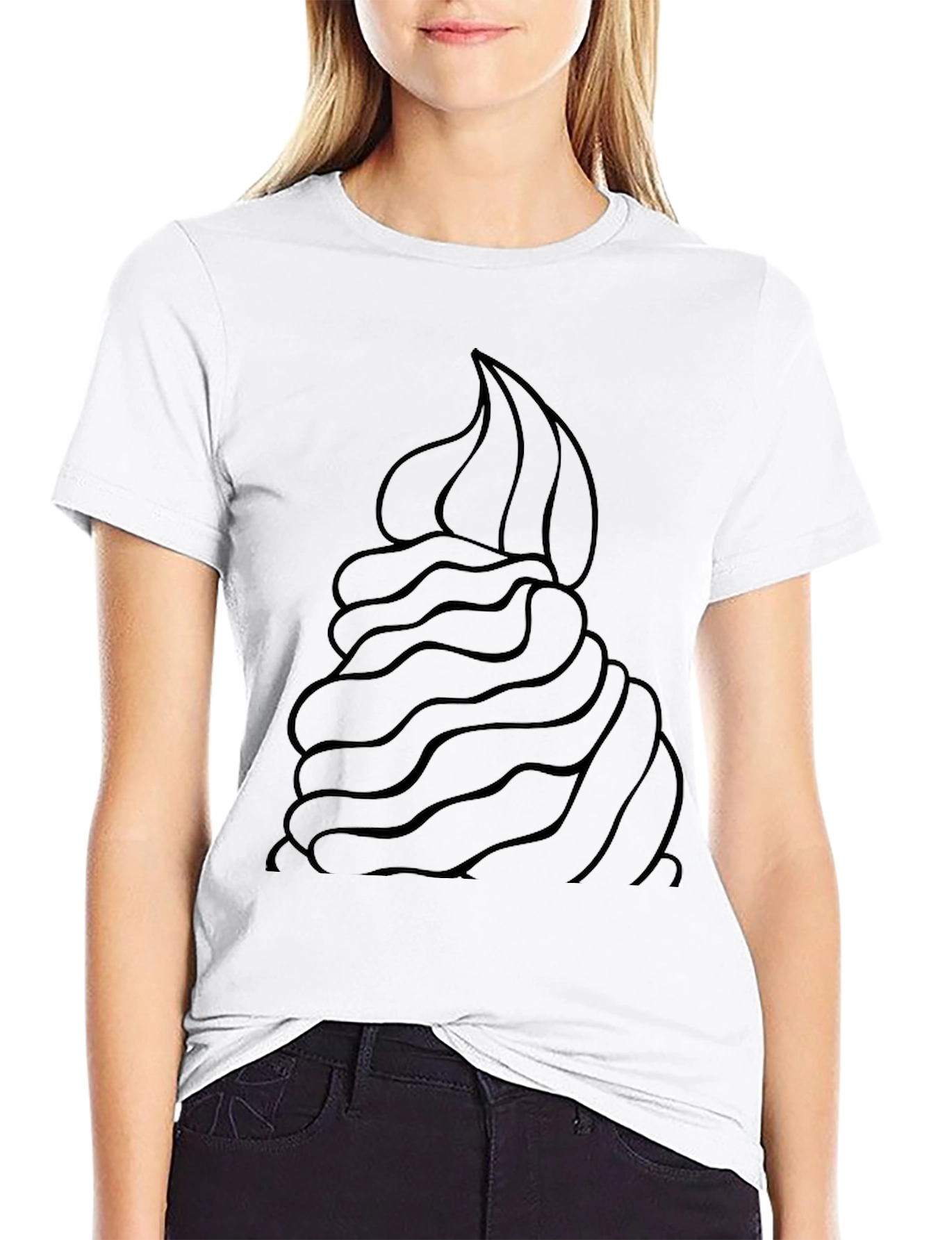 Swirl Design Black T-Shirt