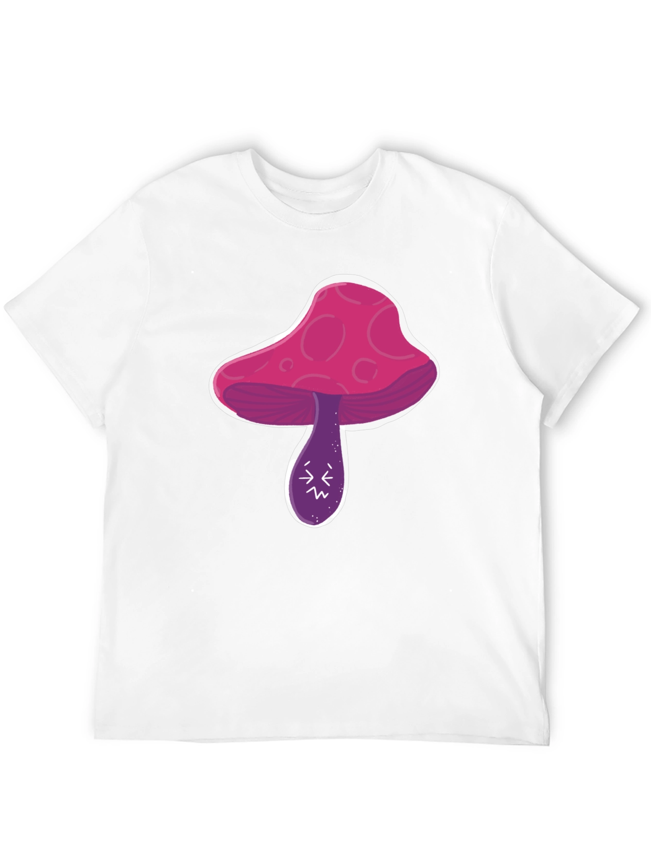 Psychedelic Mushroom Graphic Tee - Black Cotton Shirt