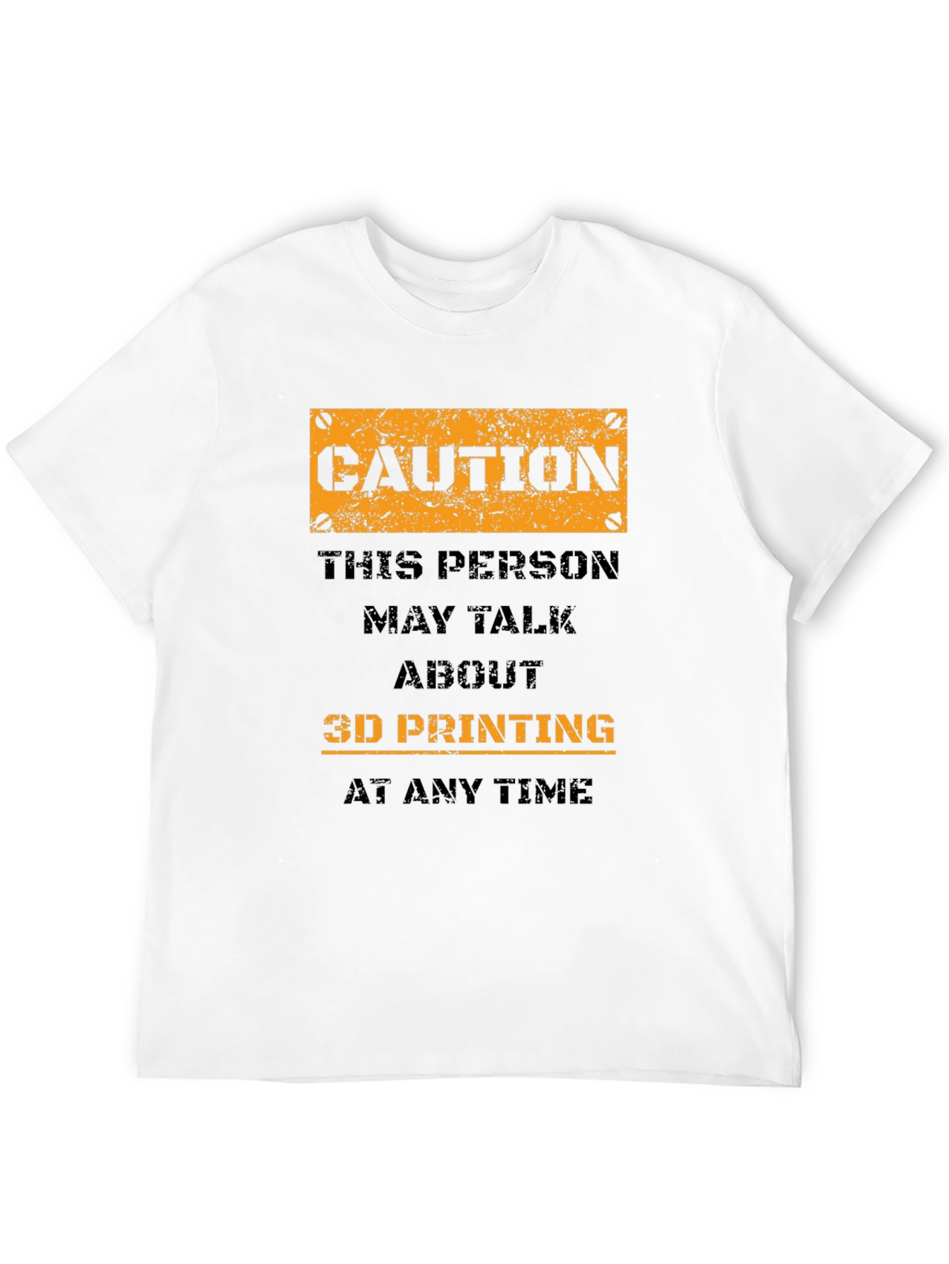 Caution 3D Printing Black T-Shirt