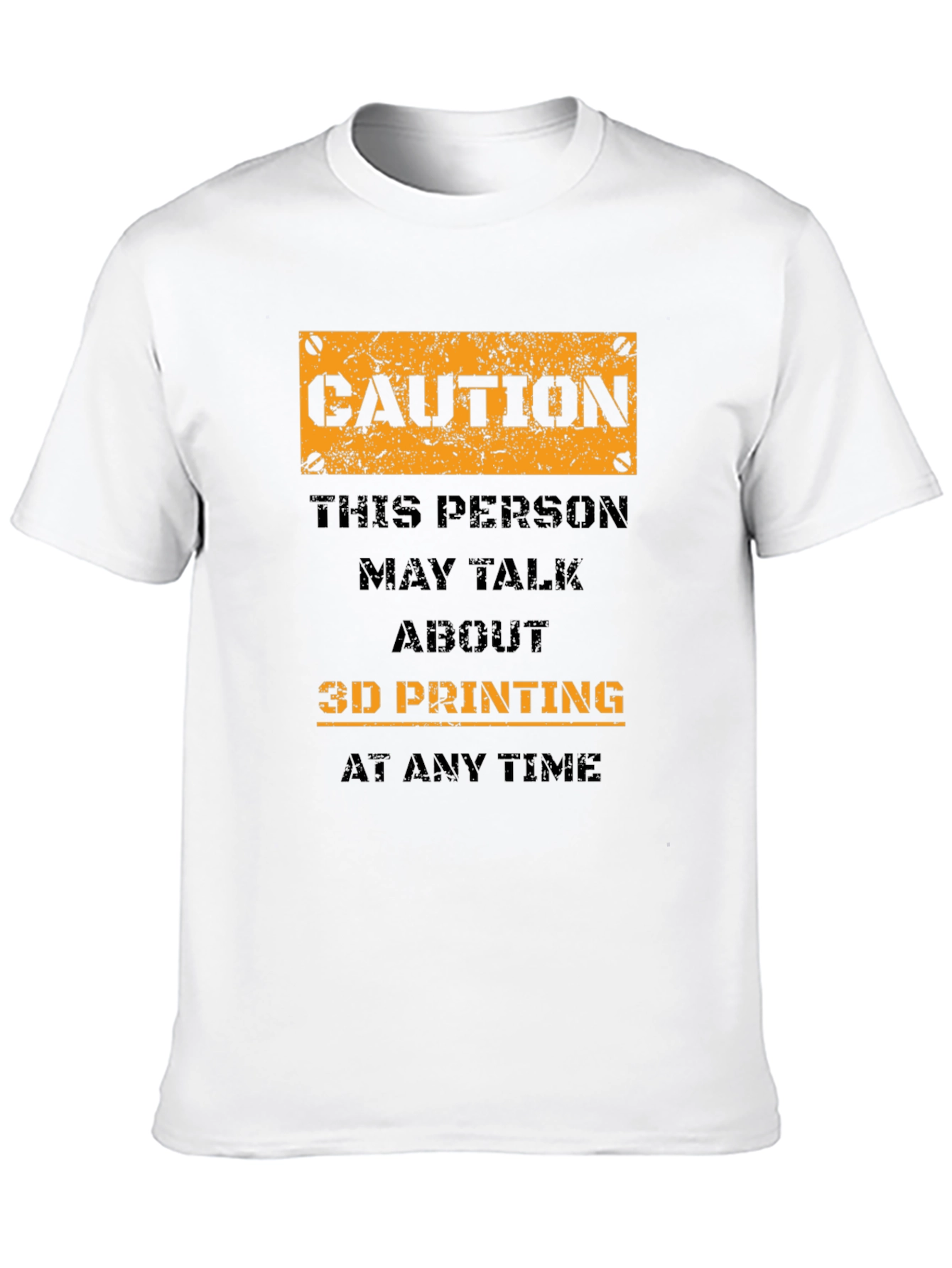 Caution 3D Printing Black T-Shirt