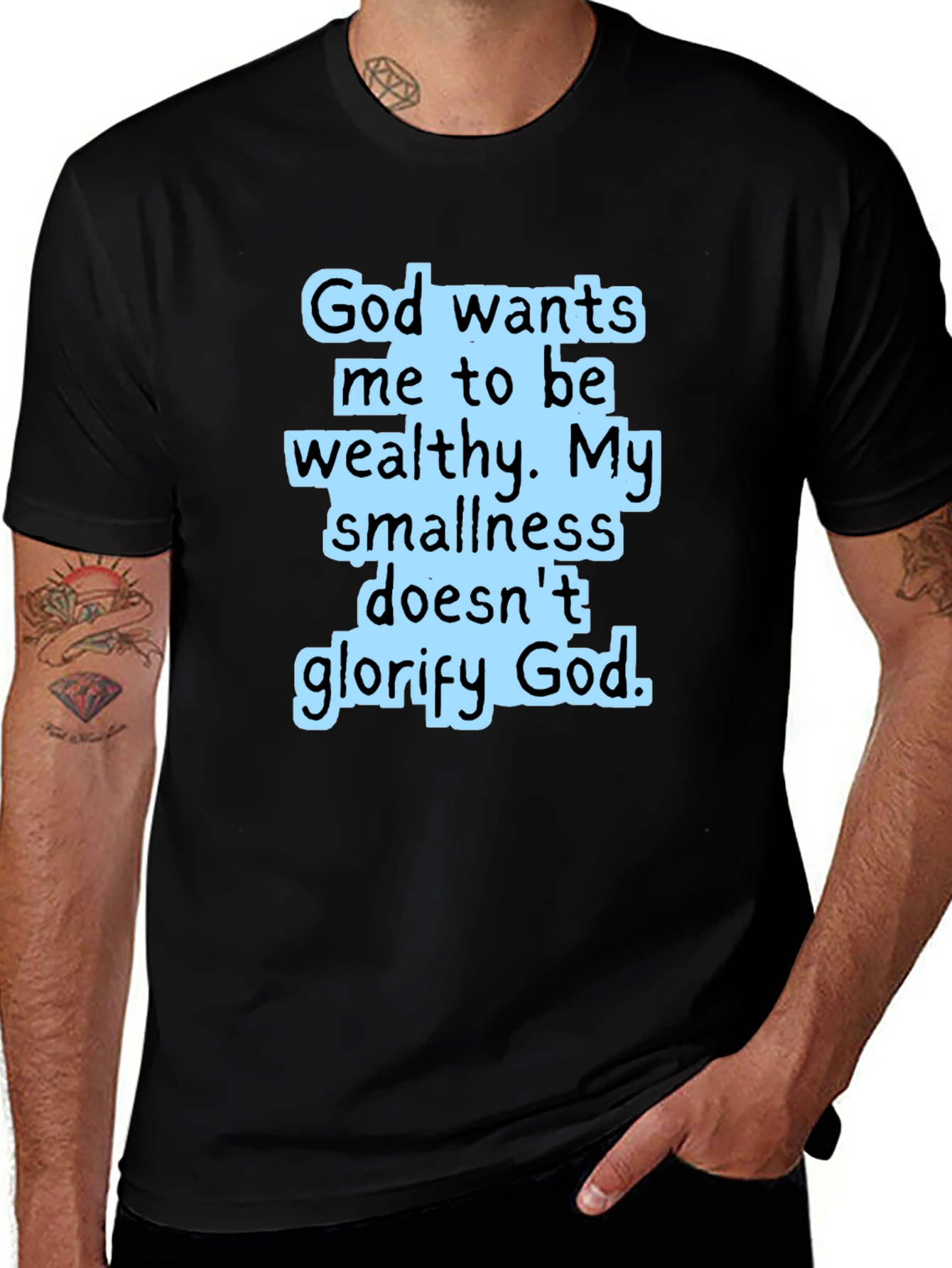 God Wants Me To Be Wealthy Black T-Shirt