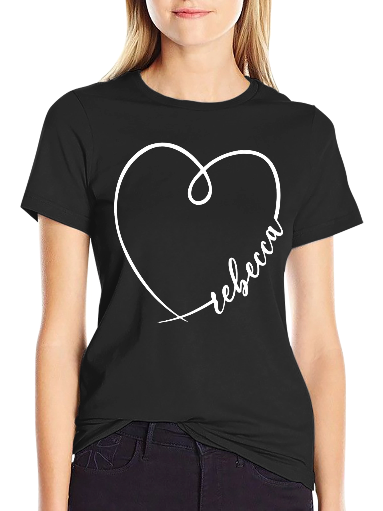 Rebecca Heart Tee - Personalized Graphic T-Shirt