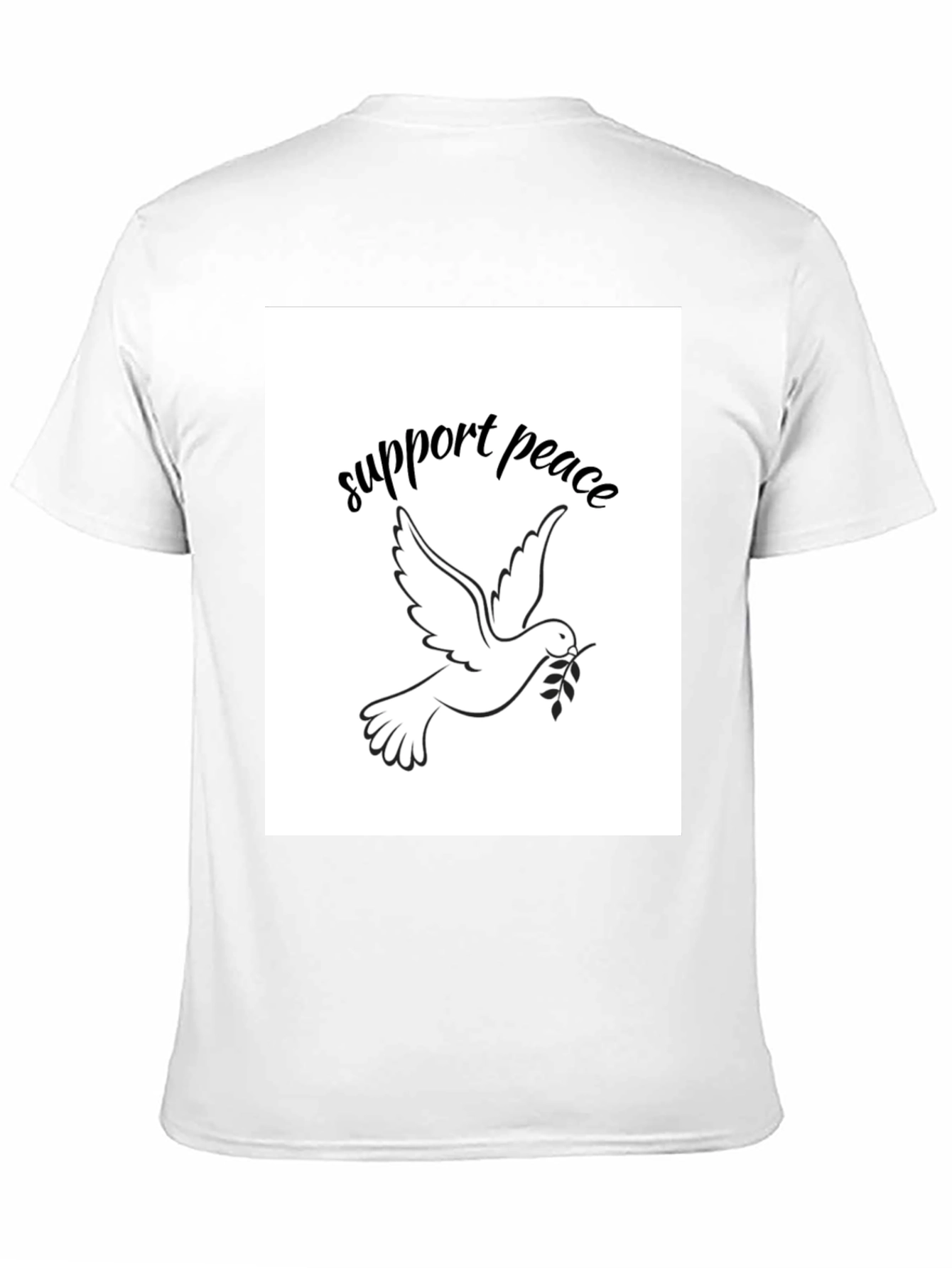 Support Peace Dove Graphic Black T-Shirt