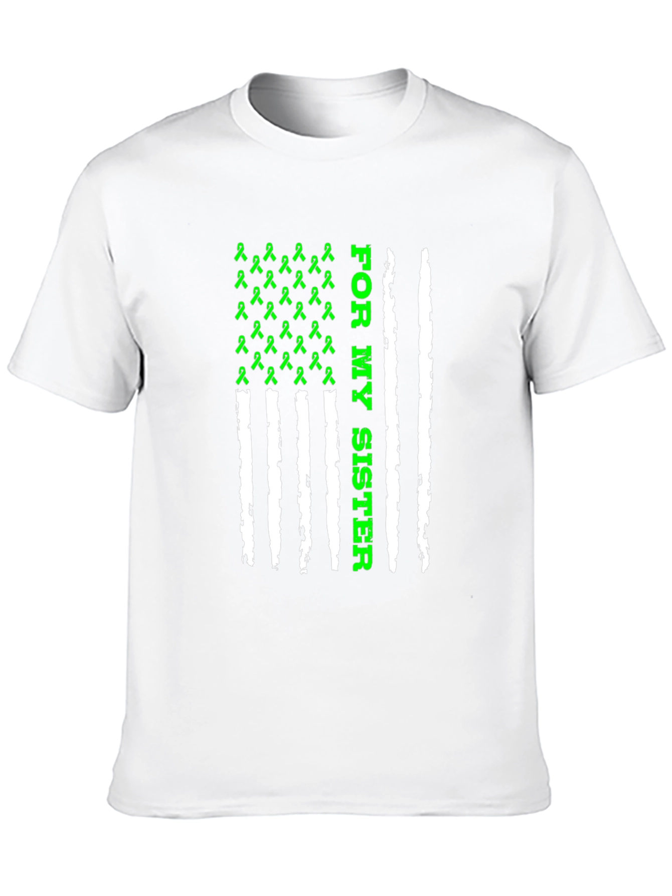 For My Sister Awareness Ribbon USA Flag T-Shirt