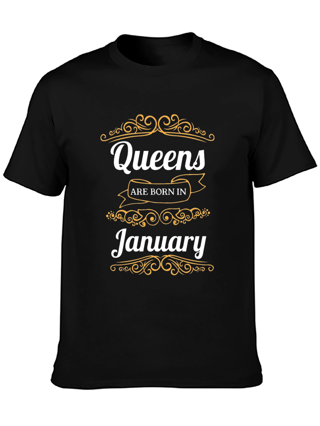 Queens Born in January Black T-Shirt