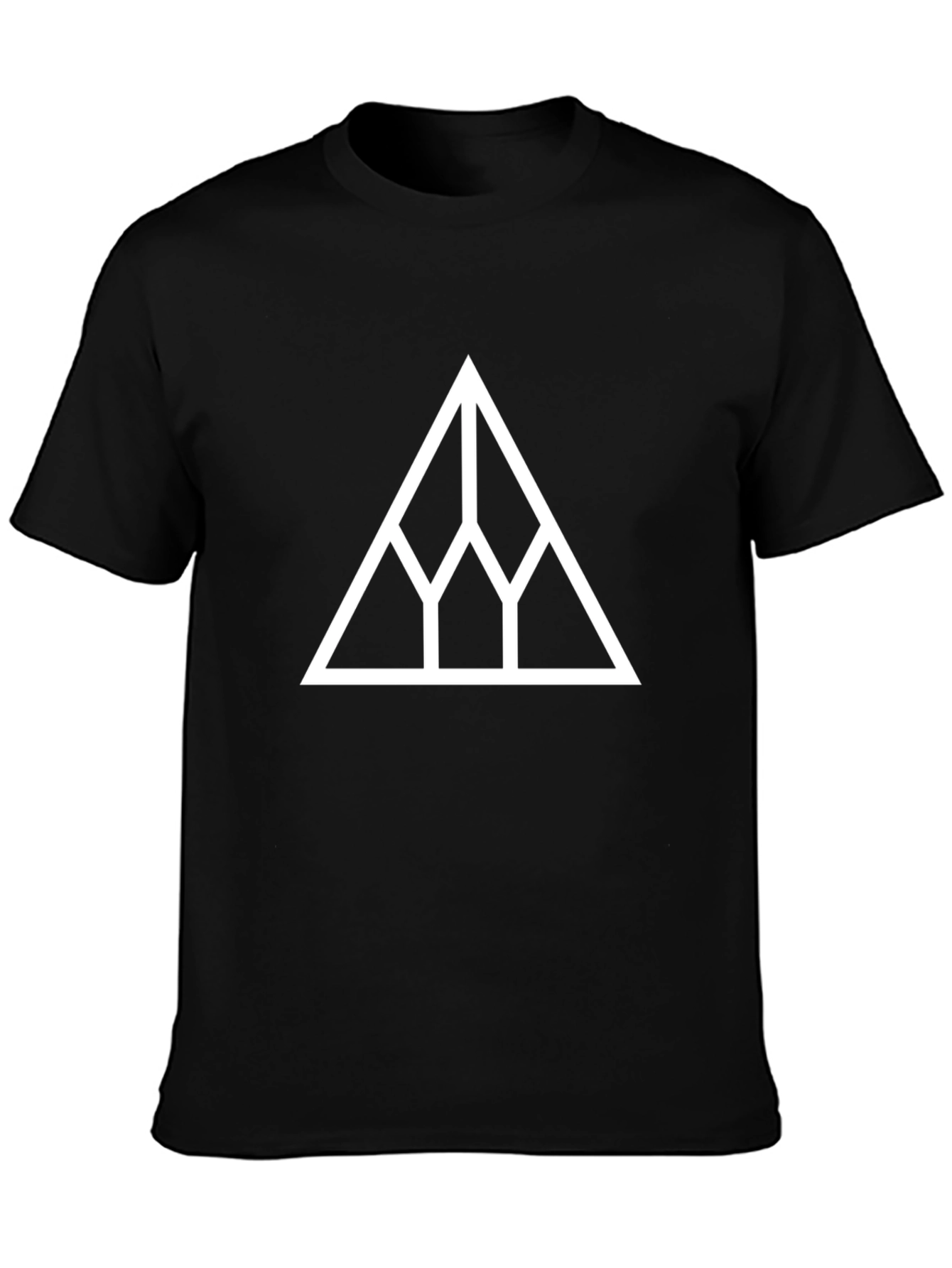 Minimalist Triangle Graphic Black T-Shirt
