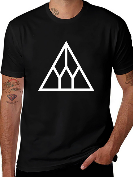 Minimalist Triangle Graphic Black T-Shirt
