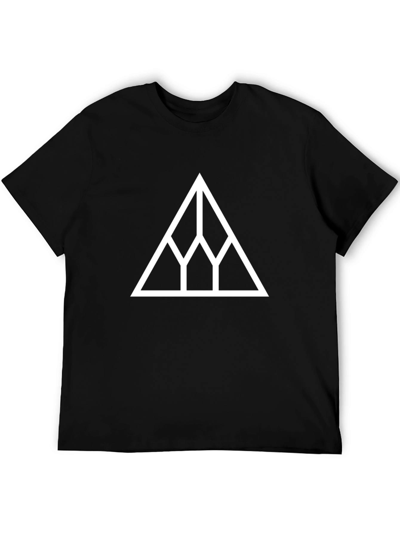 Minimalist Triangle Graphic Black T-Shirt