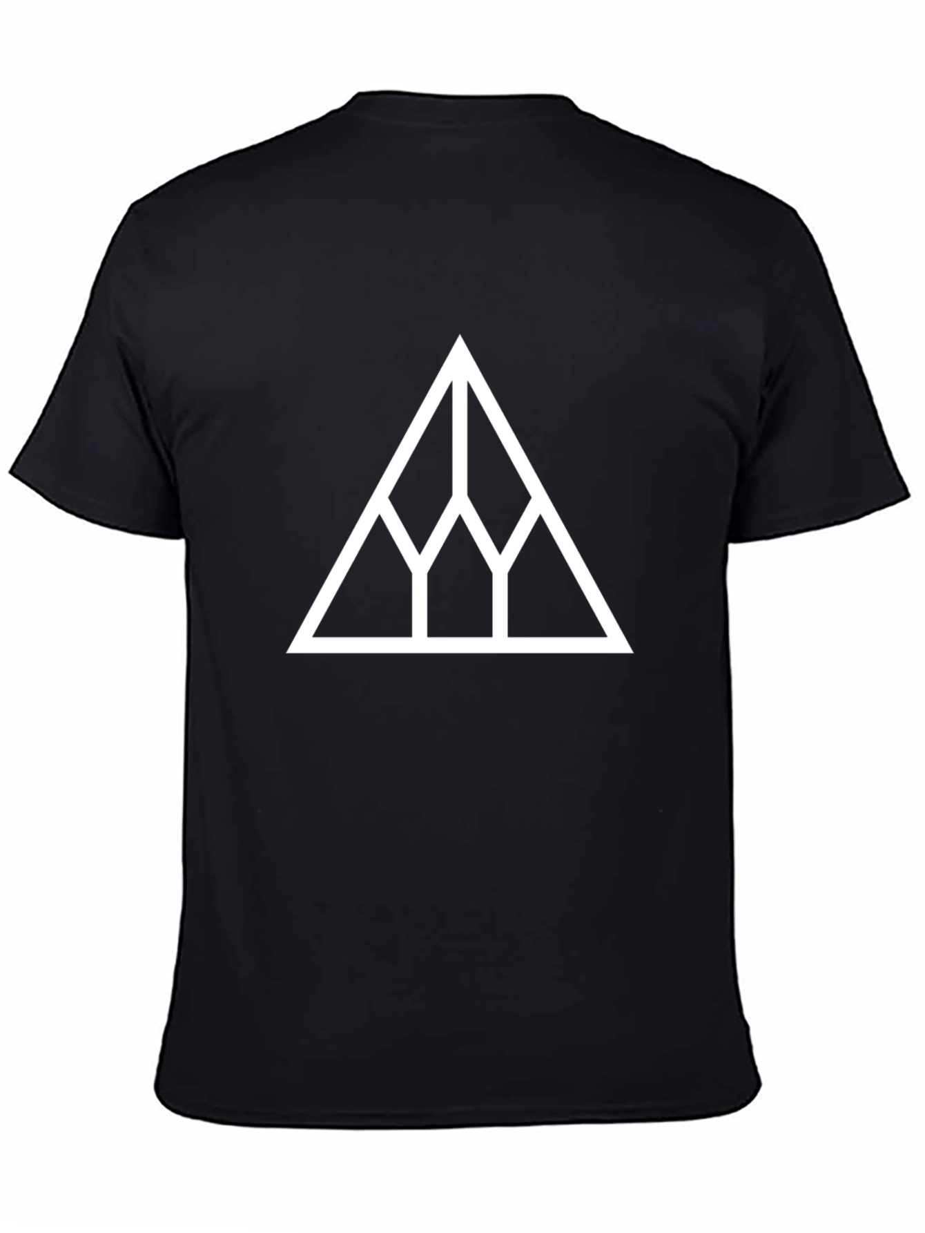 Minimalist Triangle Graphic Black T-Shirt