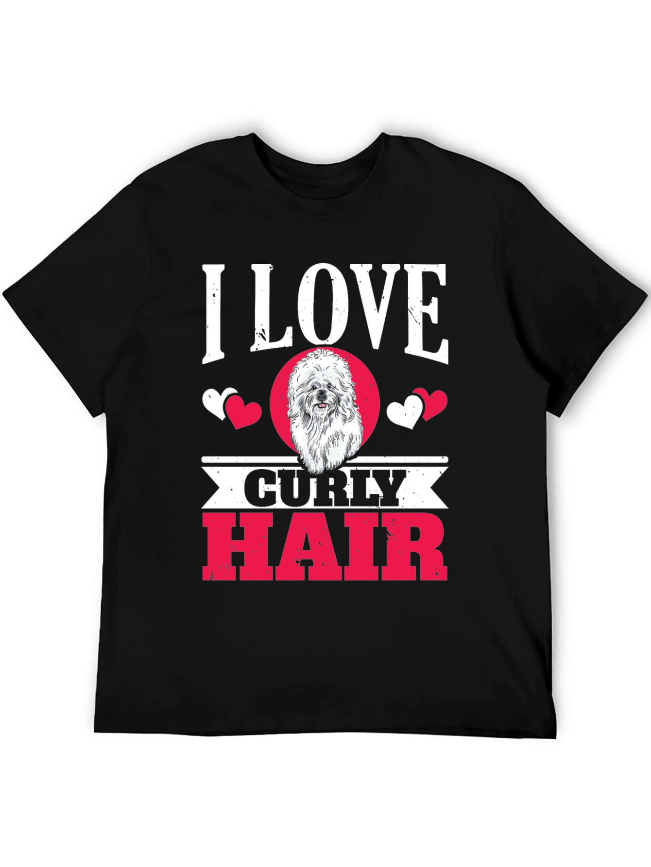 I Love Curly Hair Dog T-Shirt