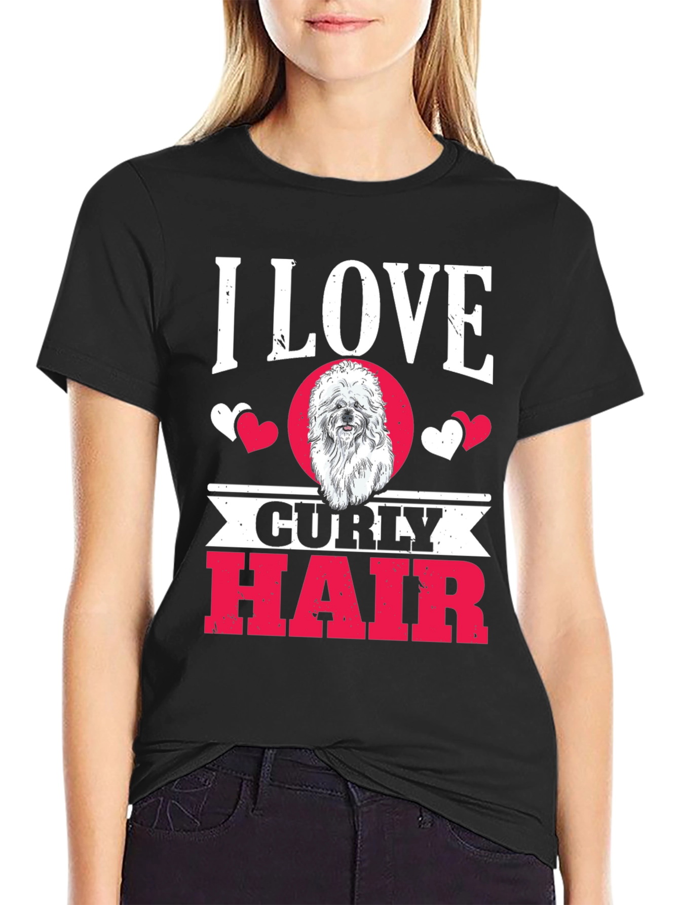 I Love Curly Hair Dog T-Shirt