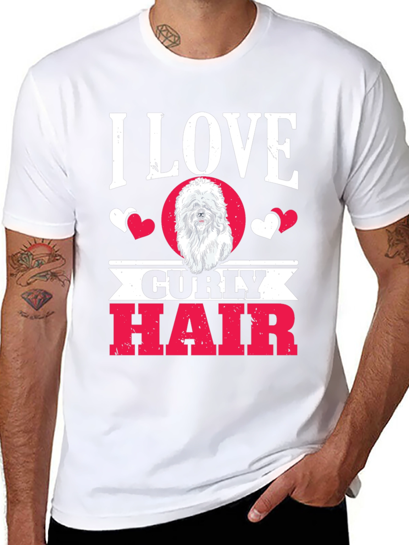 I Love Curly Hair Dog T-Shirt