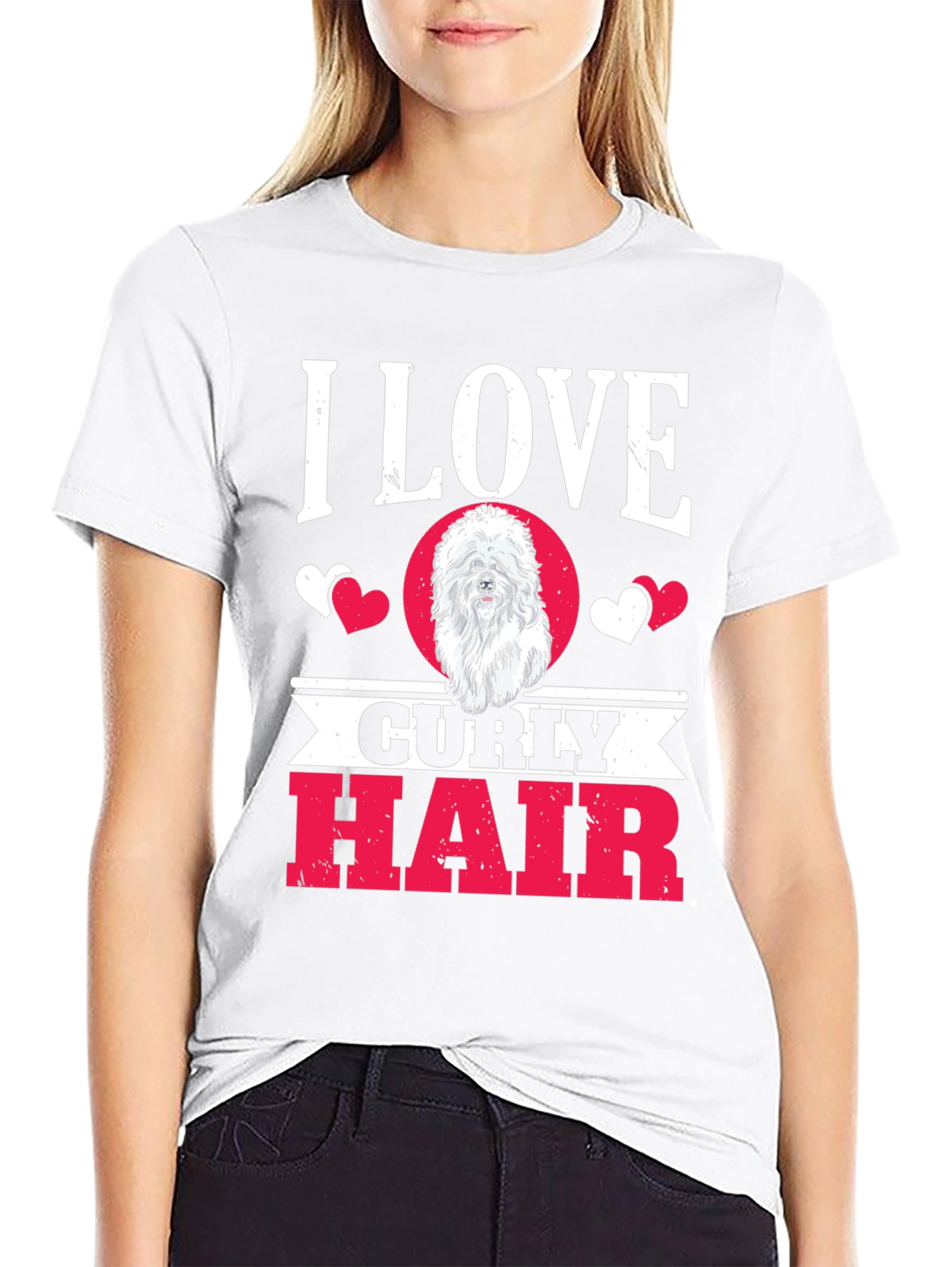 I Love Curly Hair Dog T-Shirt