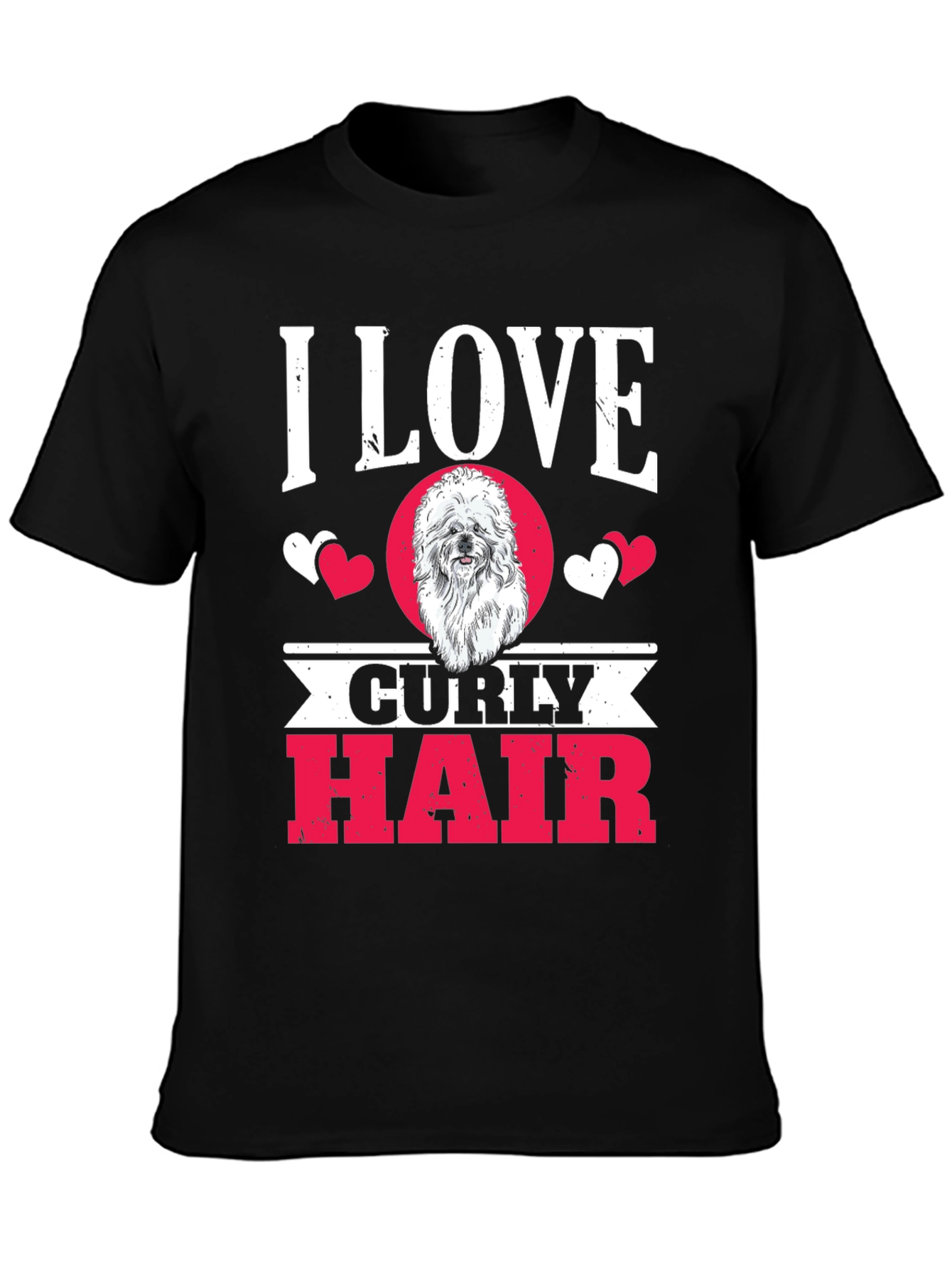 I Love Curly Hair Dog T-Shirt