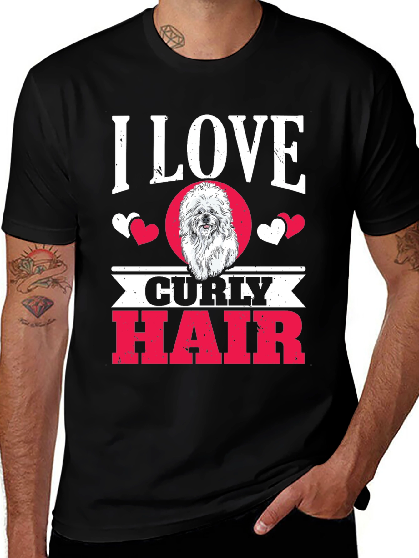 I Love Curly Hair Dog T-Shirt