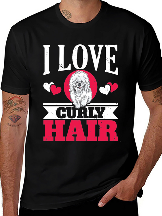 I Love Curly Hair Dog T-Shirt