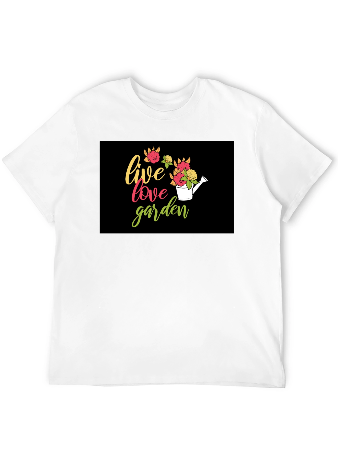 Live Love Garden T-Shirt - Floral Watering Can