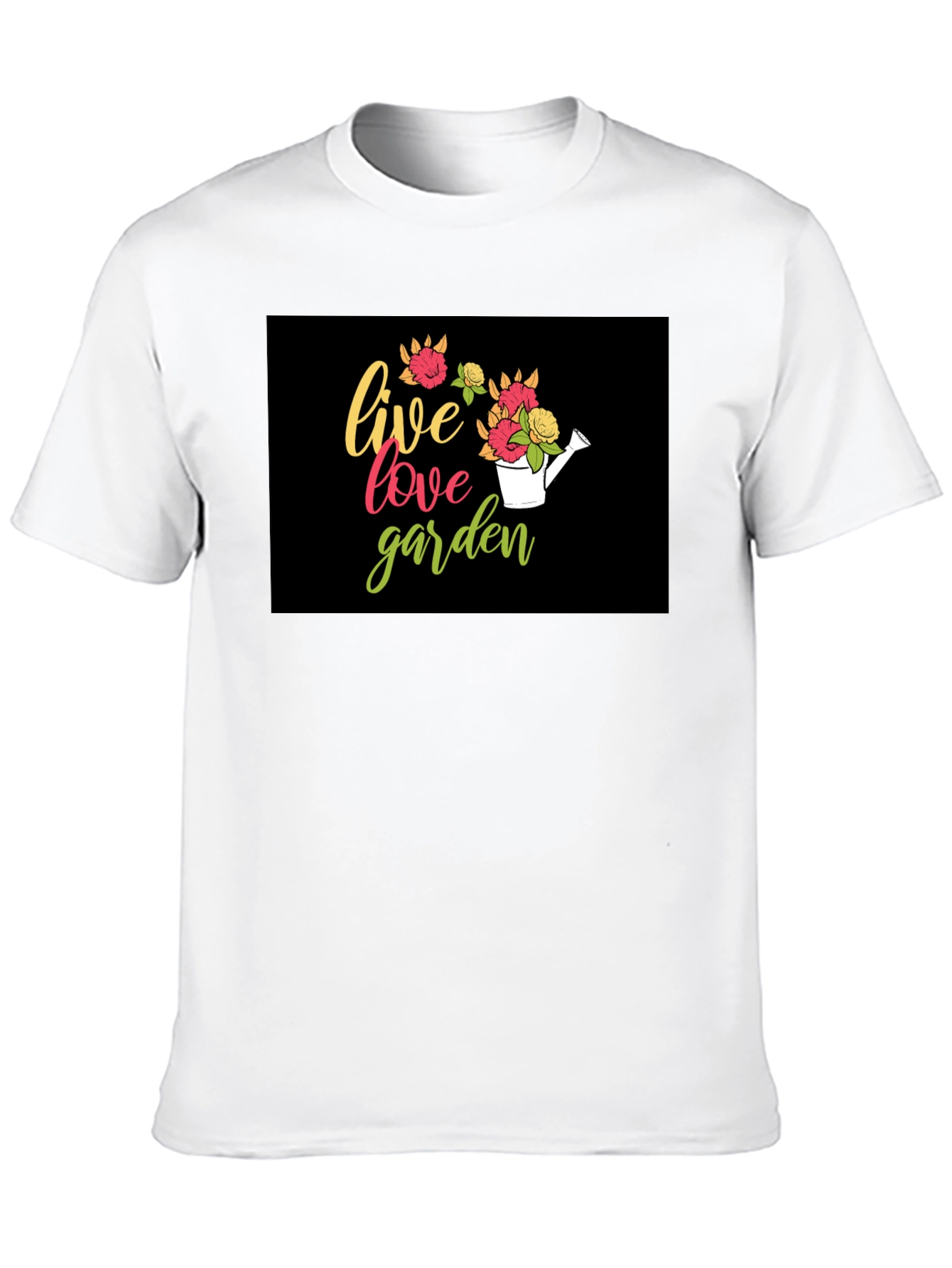 Live Love Garden T-Shirt - Floral Watering Can