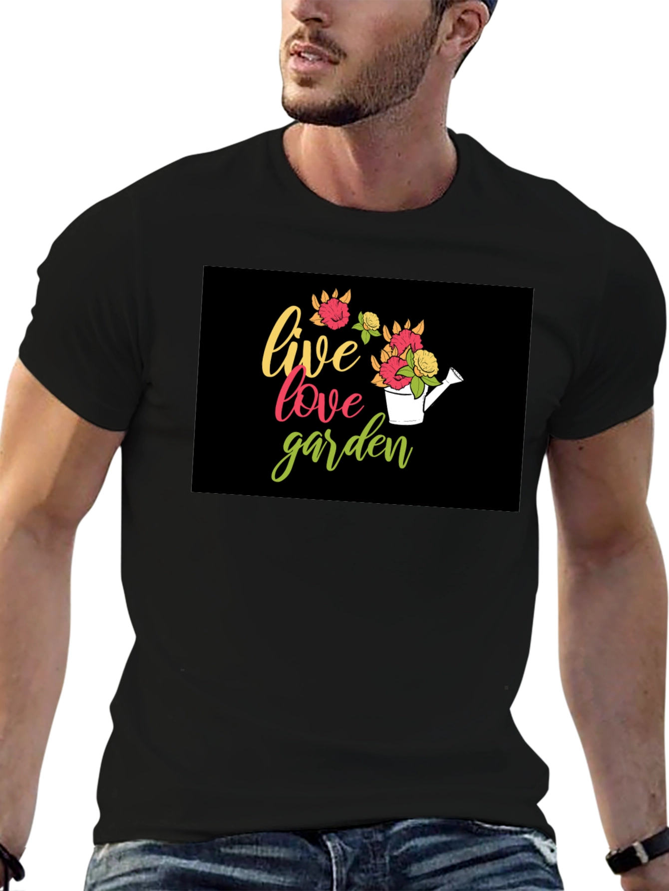 Live Love Garden T-Shirt - Floral Watering Can