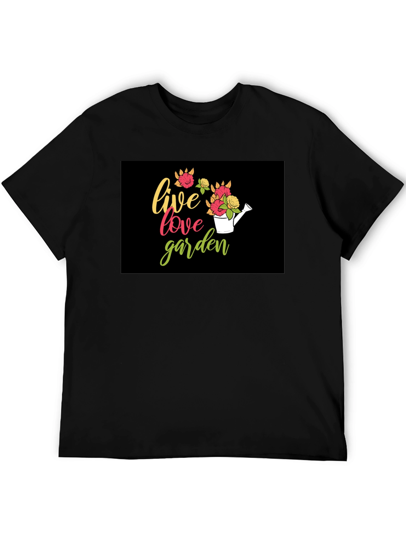Live Love Garden T-Shirt - Floral Watering Can