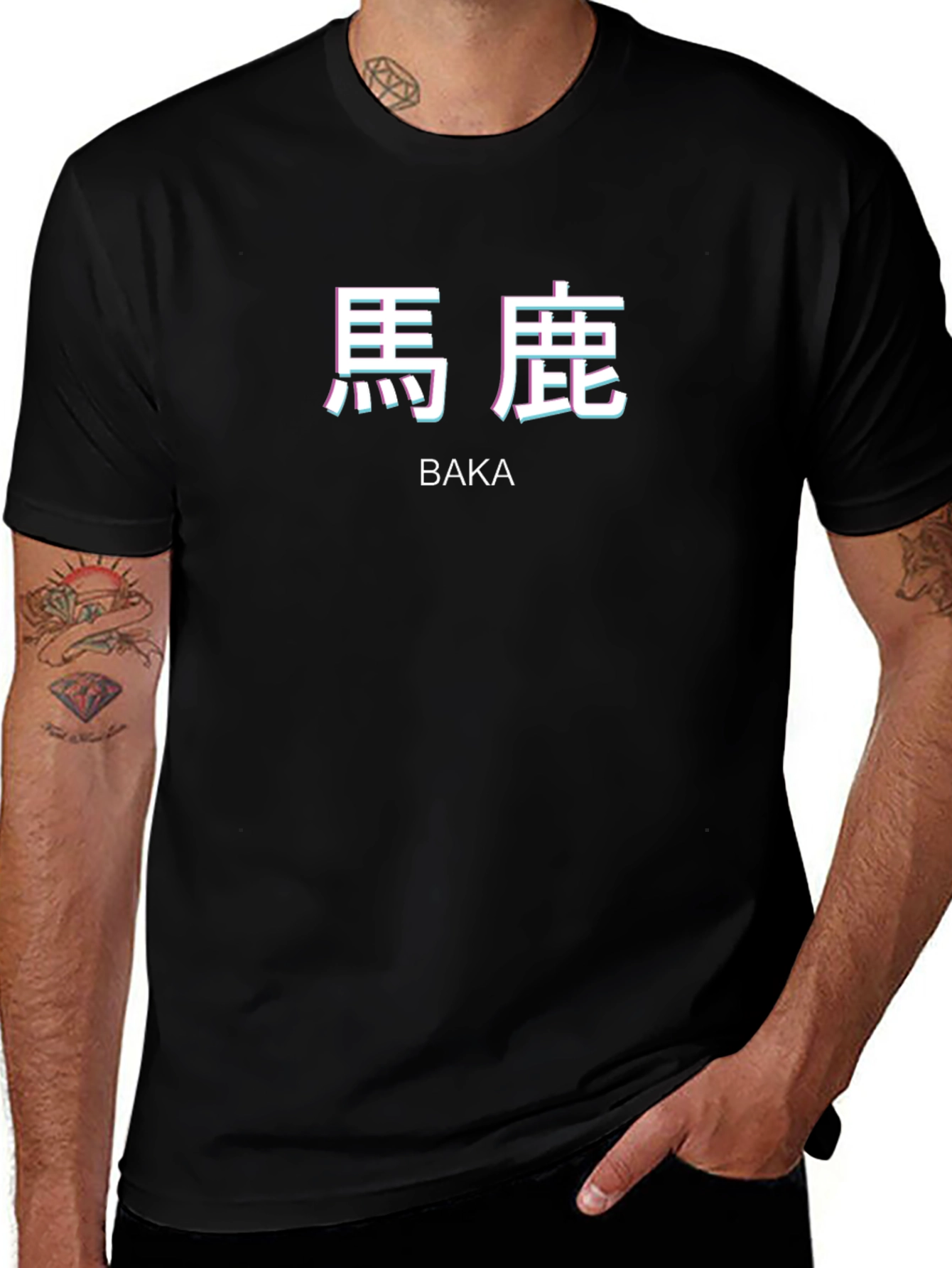 Baka Anime T-Shirt - Short Sleeve Black Tee