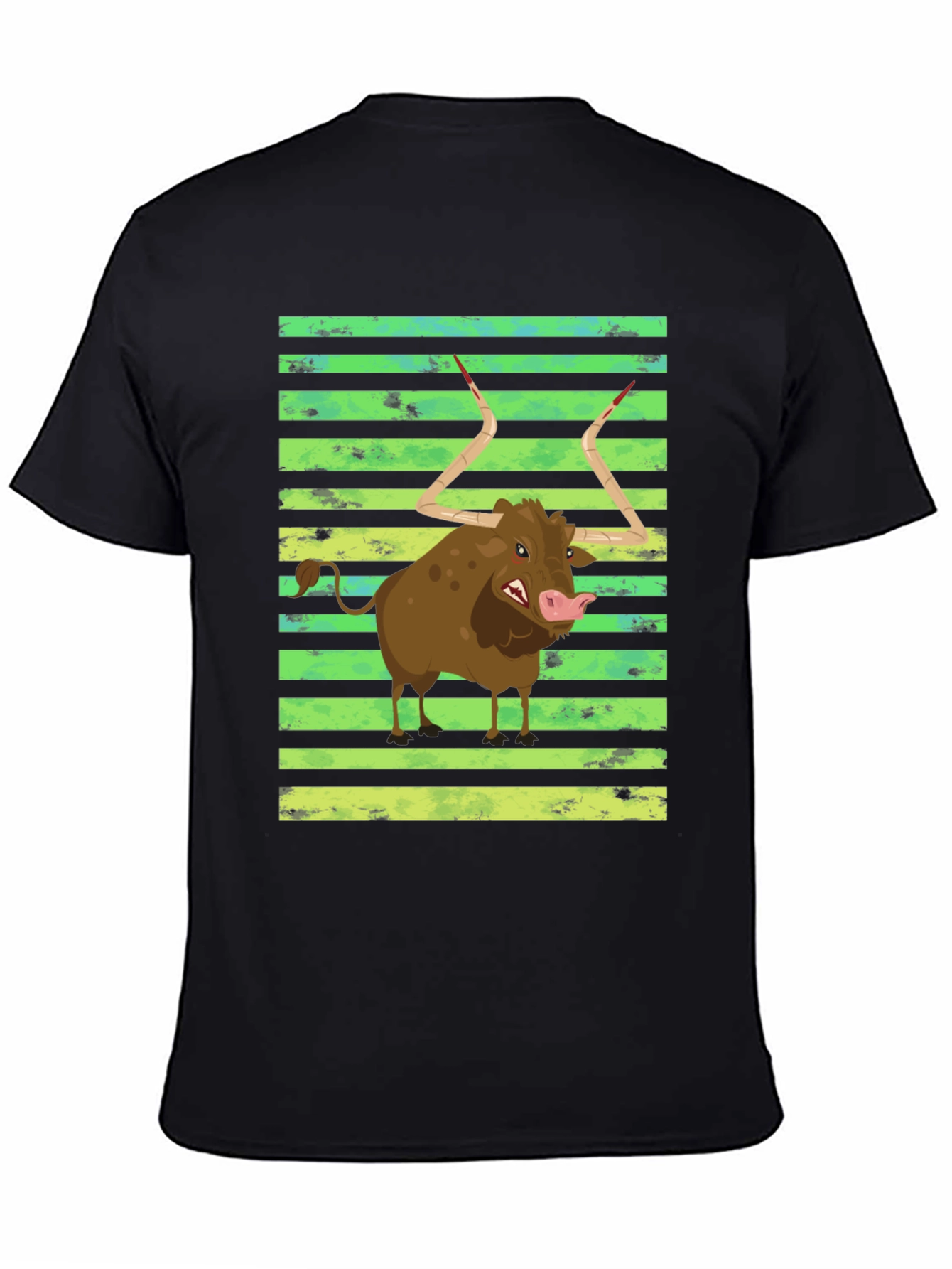 Boar Graphic Tee - Striped Background