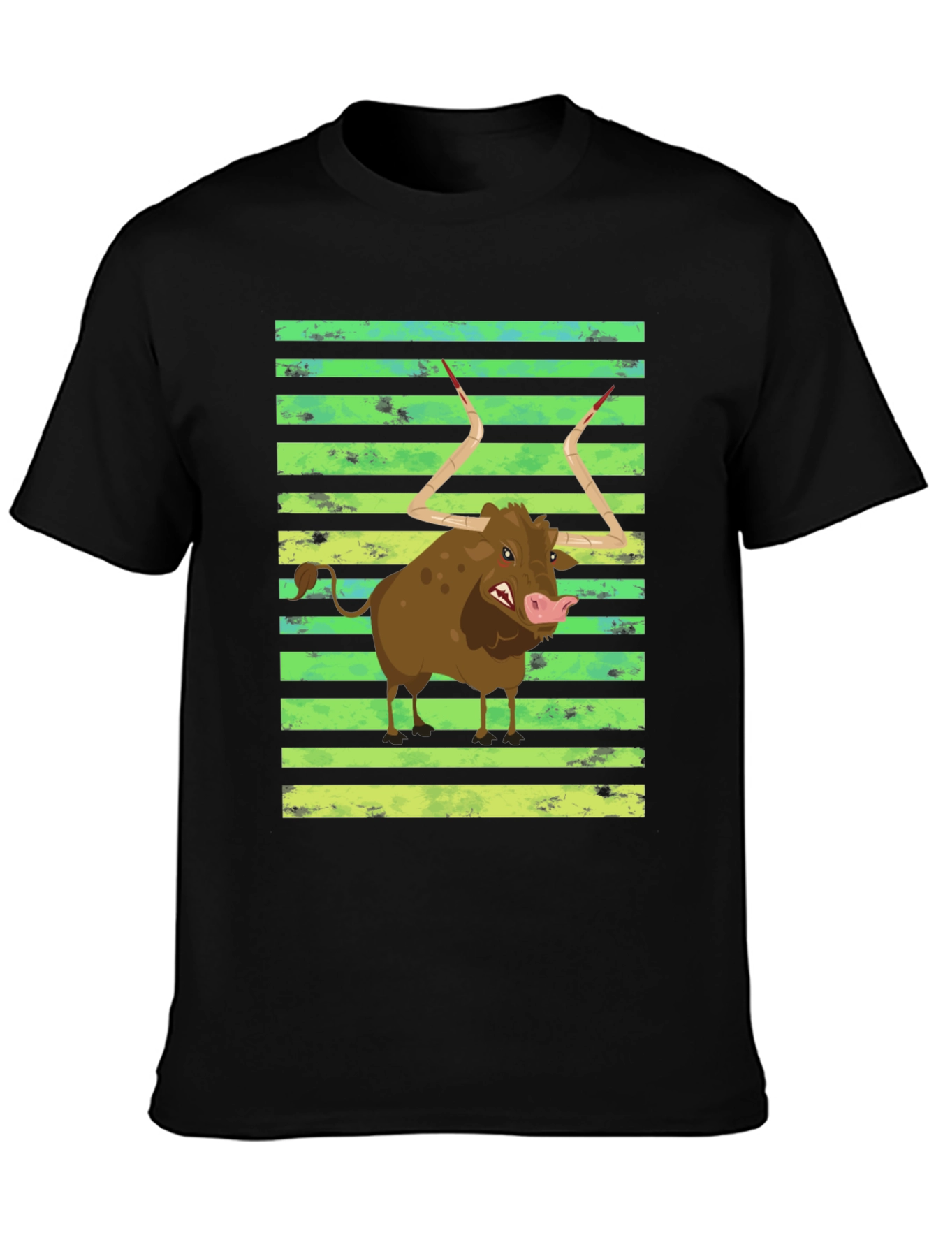 Boar Graphic Tee - Striped Background